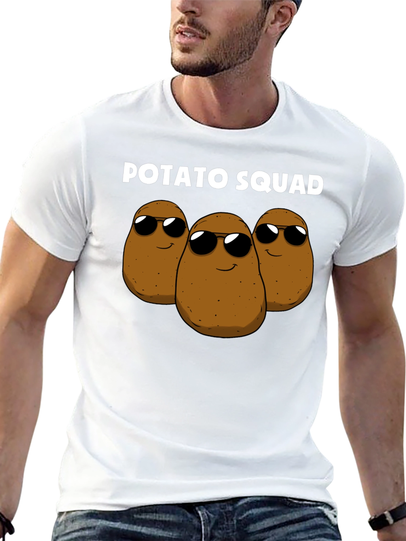 Black Potato Squad Graphic Tee - Funny Food Shirt view 13