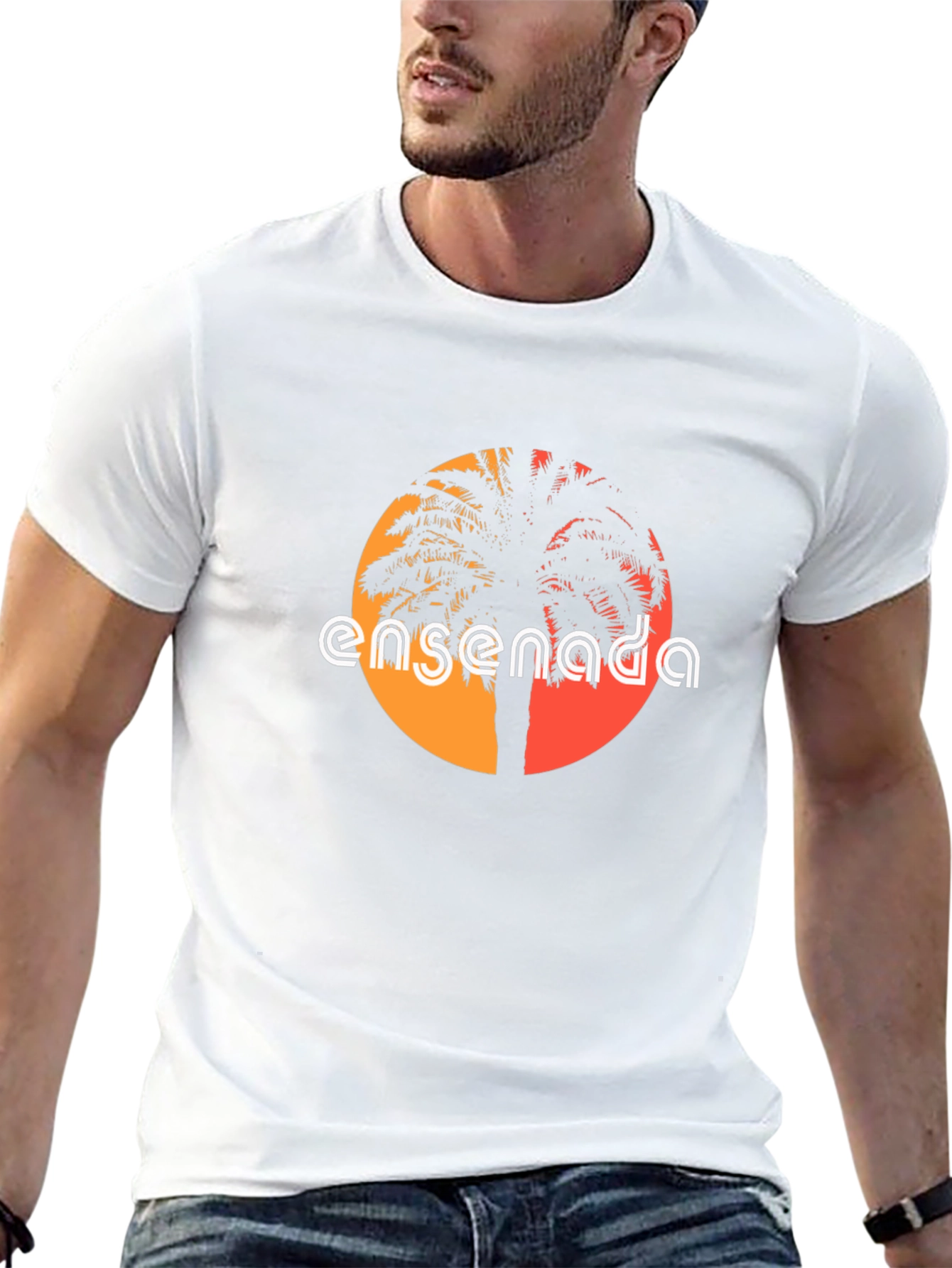 Black Ensenada Palm Tree Graphic Tee - Black view 13
