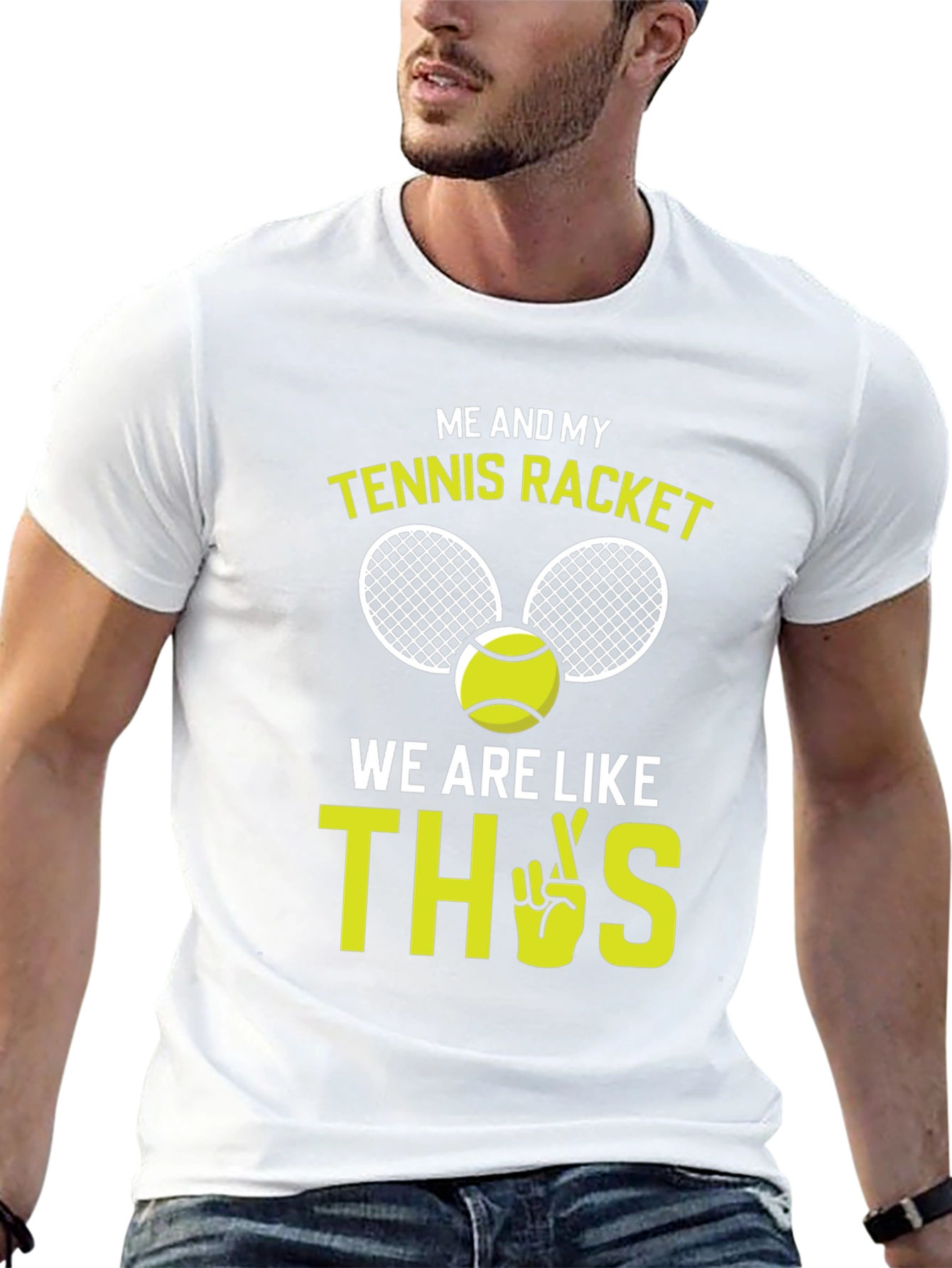 Black Tennis Racket Graphic Tee - Funny & Sporty view 13