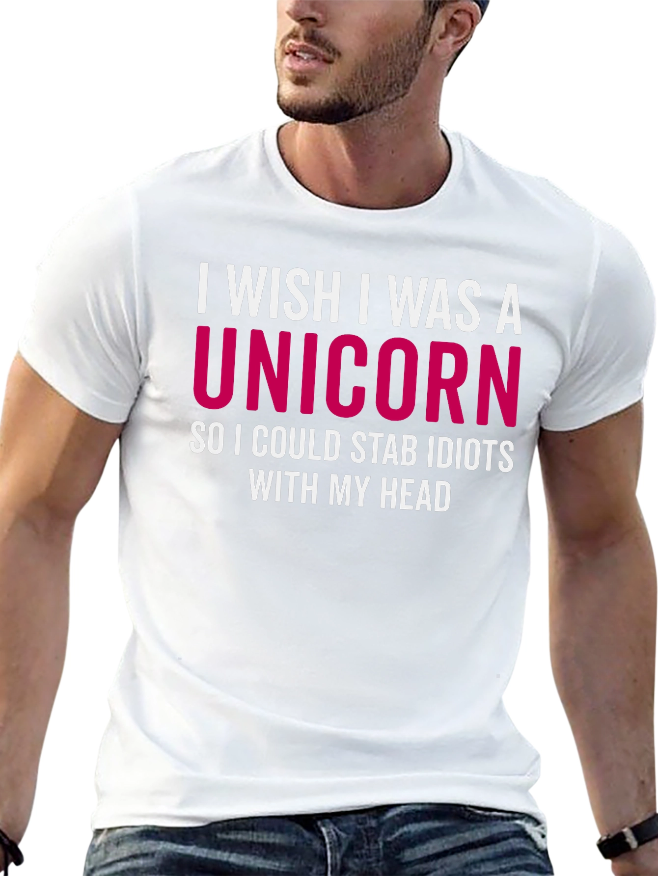 Black I Wish I Was a Unicorn T-Shirt - Funny Sarcastic Tee view 13