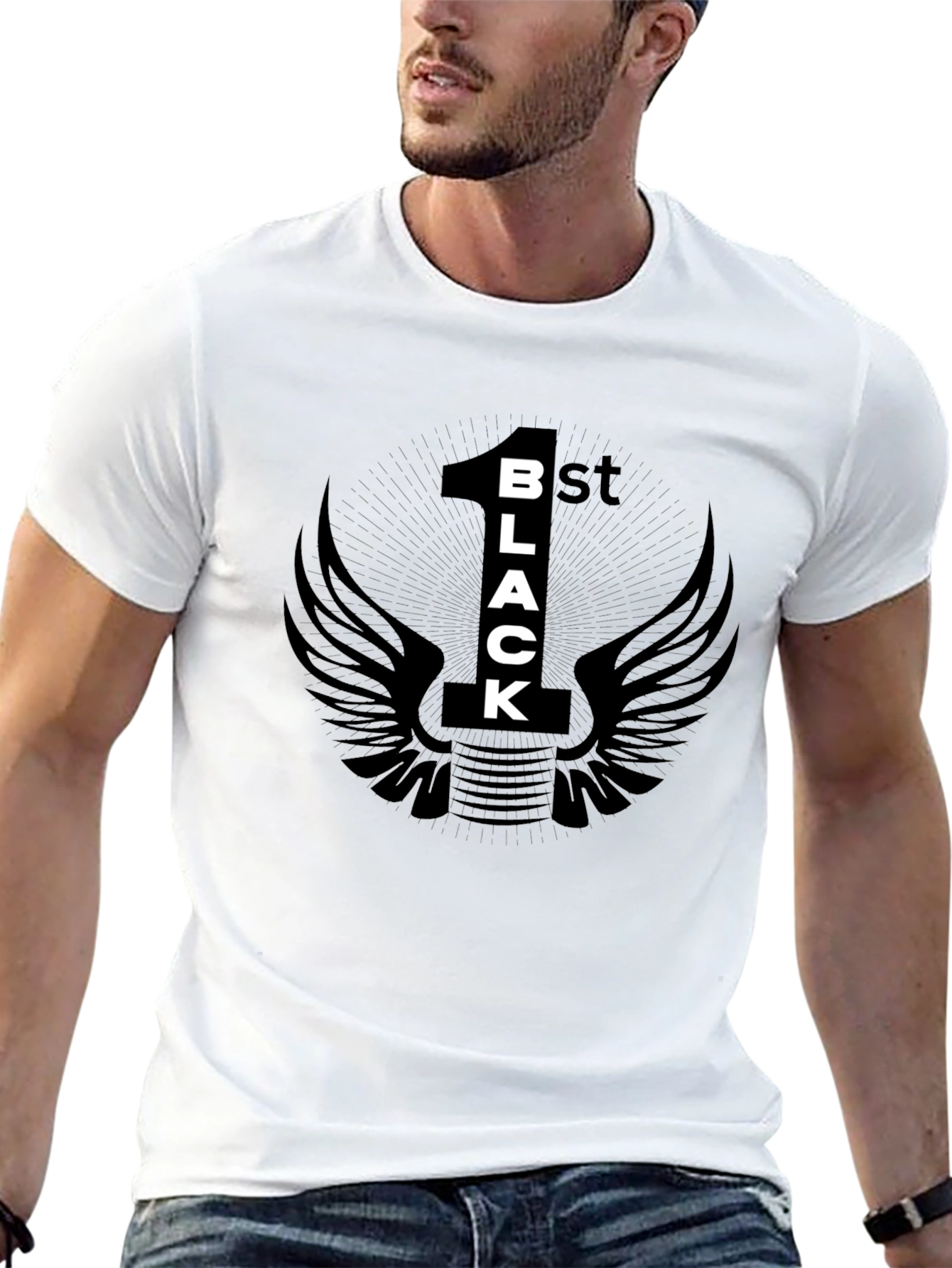 Black 1st Black T-Shirt Graphic Tee view 13