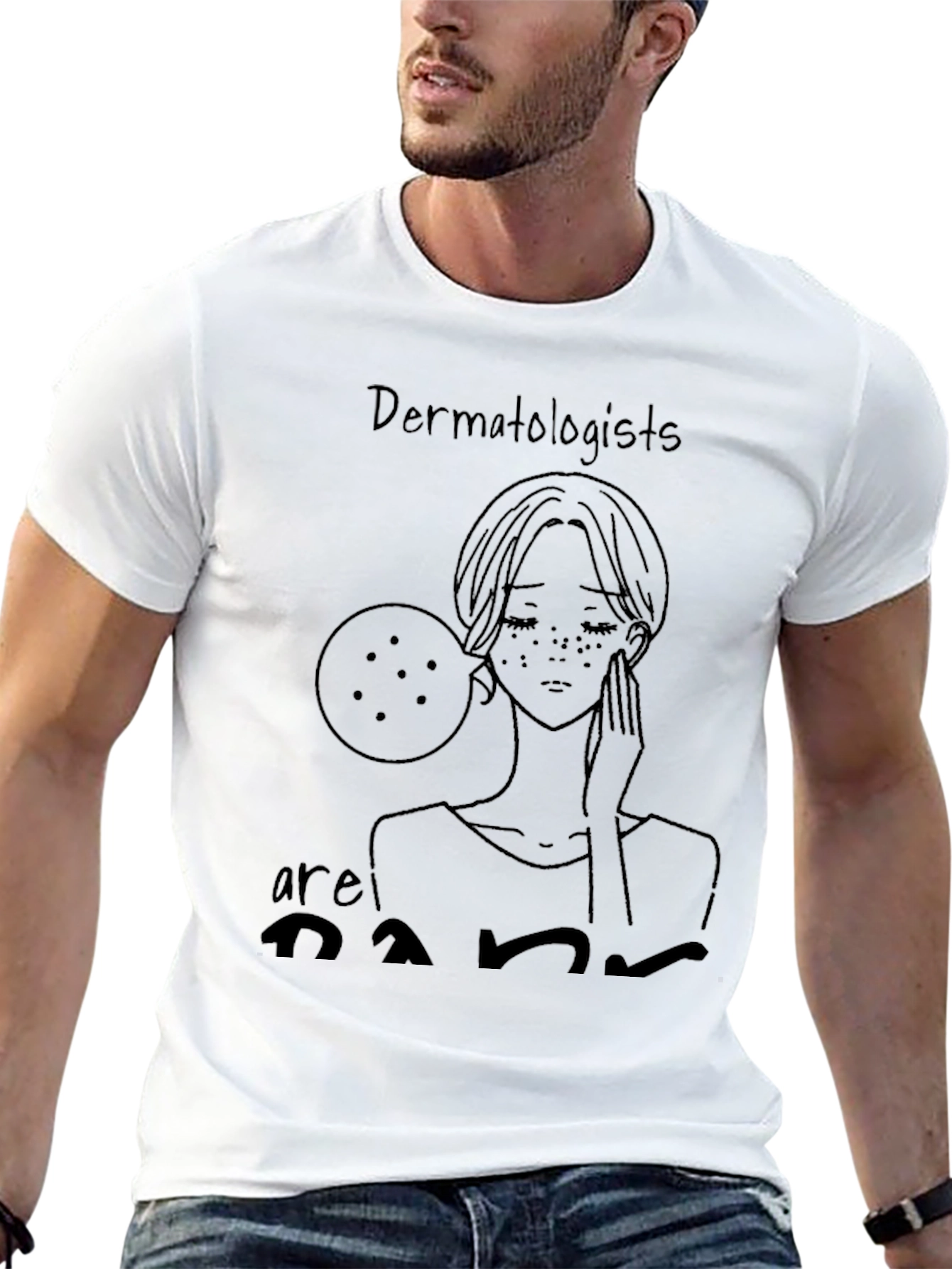 Black Dermatologist Humor T-Shirt - Black Tee view 13