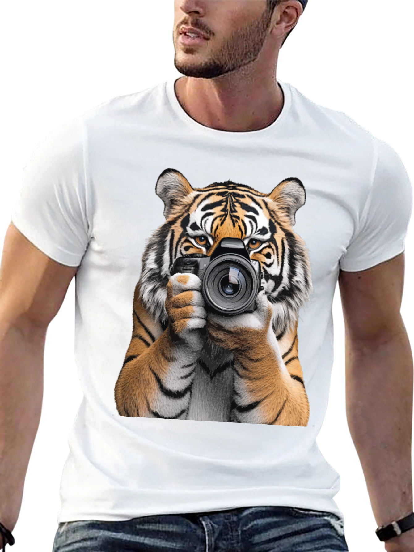 Black Tiger Photographer Graphic T-Shirt - Animal Lover Tee view 13