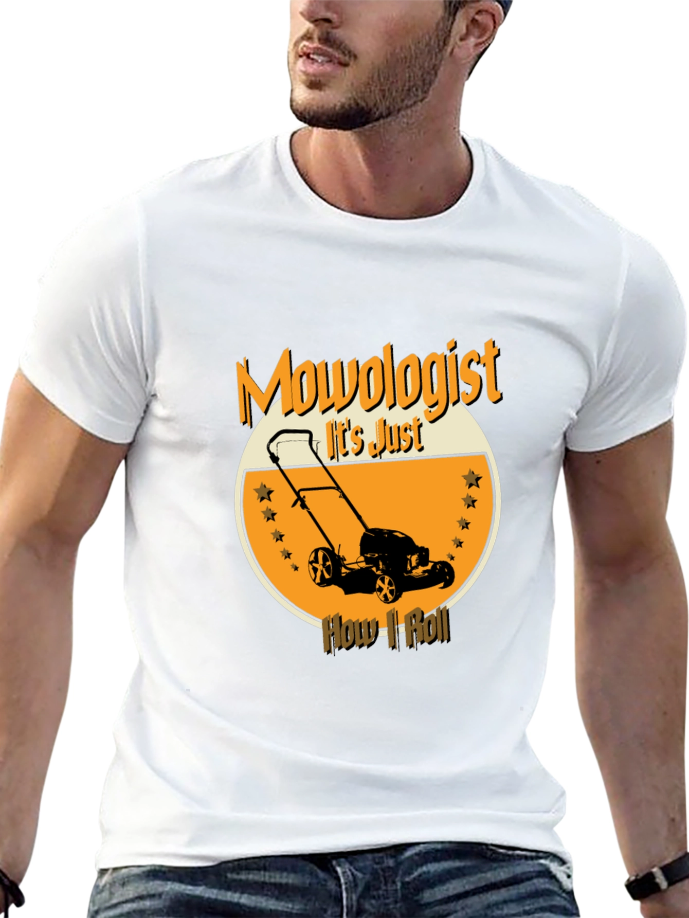 Black Mowologist T-Shirt - Lawn Mowing Humor view 13