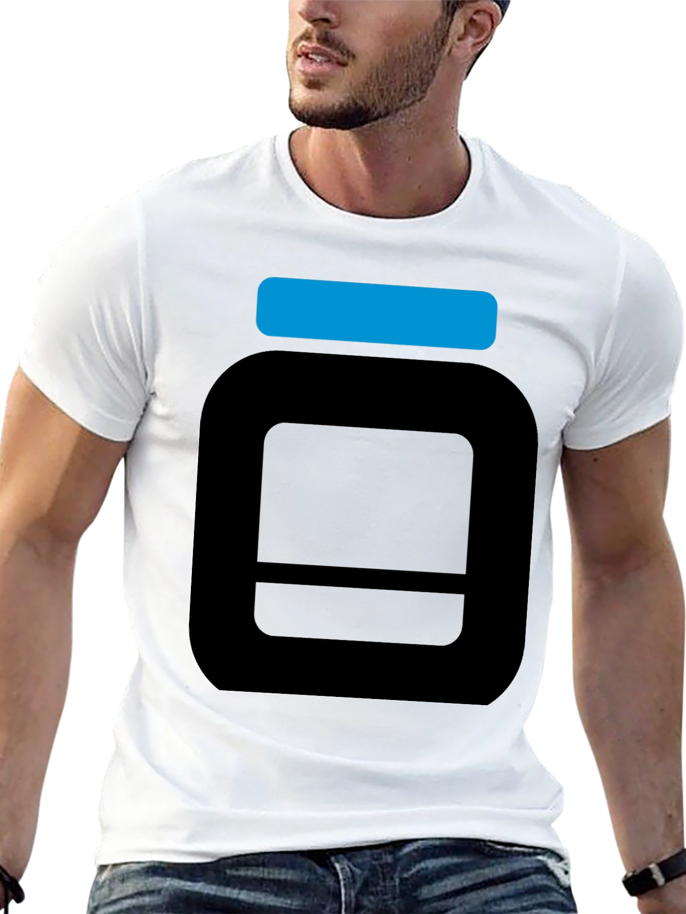 Black Bold Graphic Tee: Black T-Shirt with Abstract Design view 13