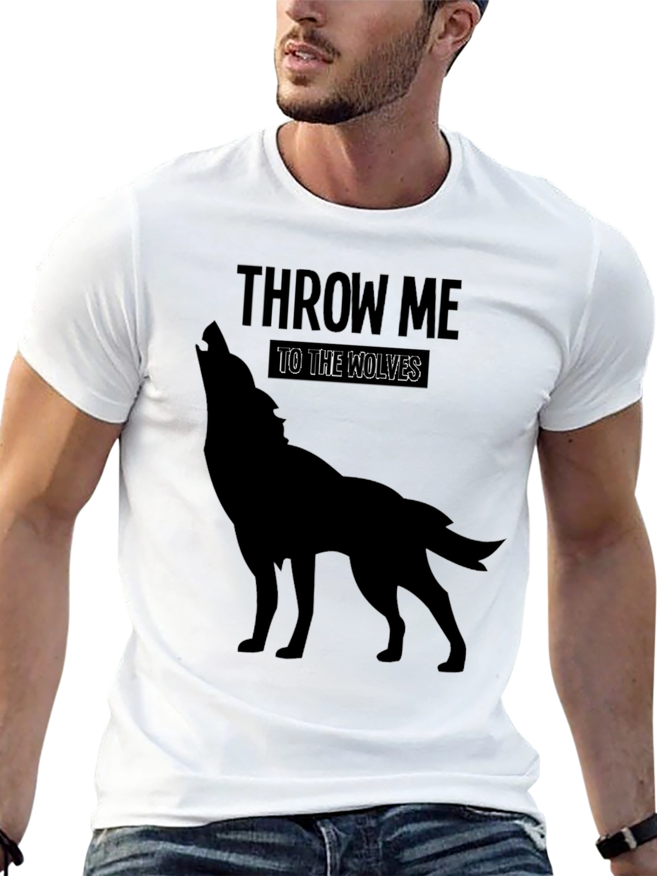 Black Throw Me to the Wolves Graphic T-Shirt view 13