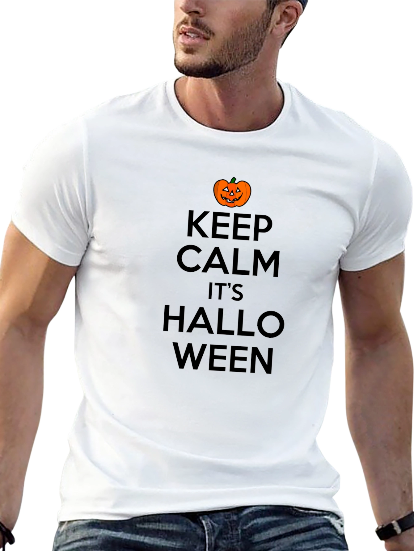 Black Keep Calm Halloween T-Shirt - Spooky Season Style view 13