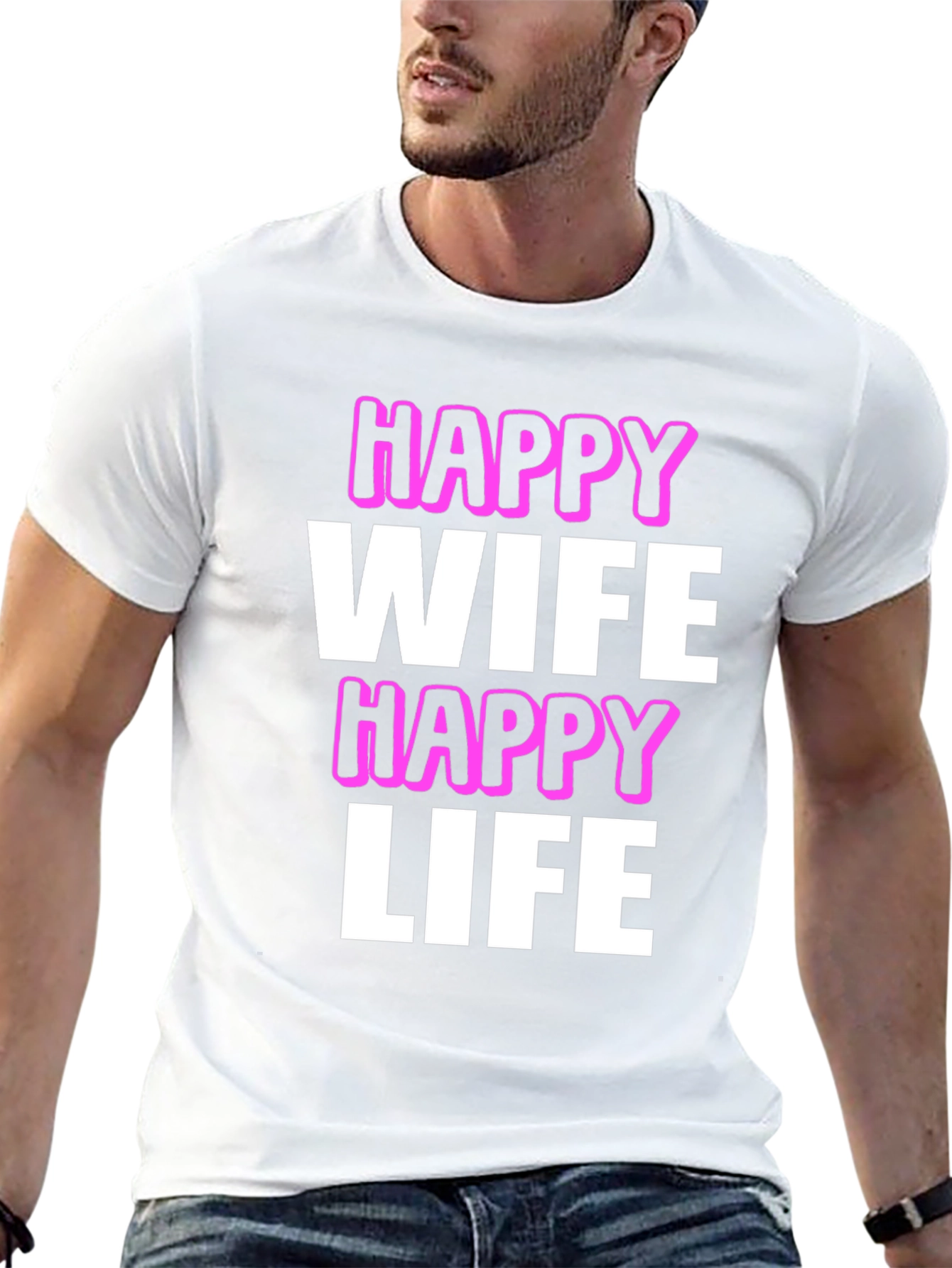 Black Happy Wife Happy Life Graphic Tee view 13