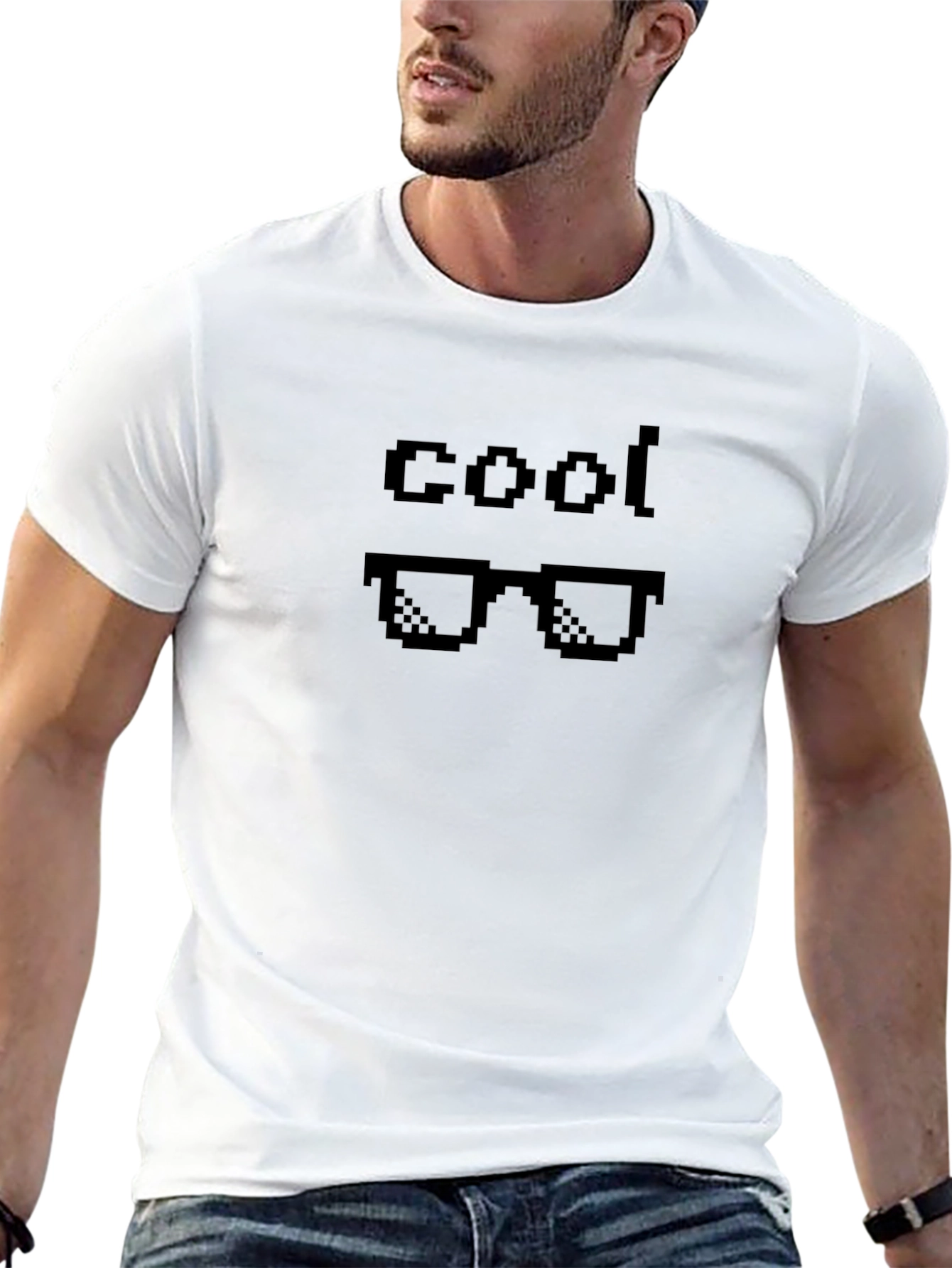 Black Pixelated Cool T-Shirt - Retro Gaming Style view 13