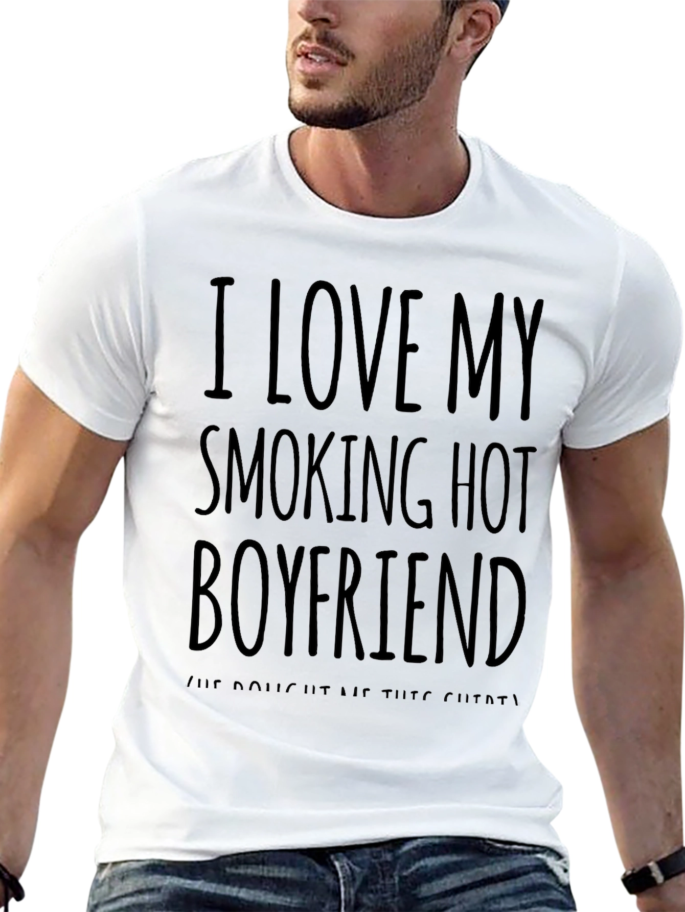 Black I Love My Smoking Hot Boyfriend T-Shirt - Funny Novelty Tee view 13