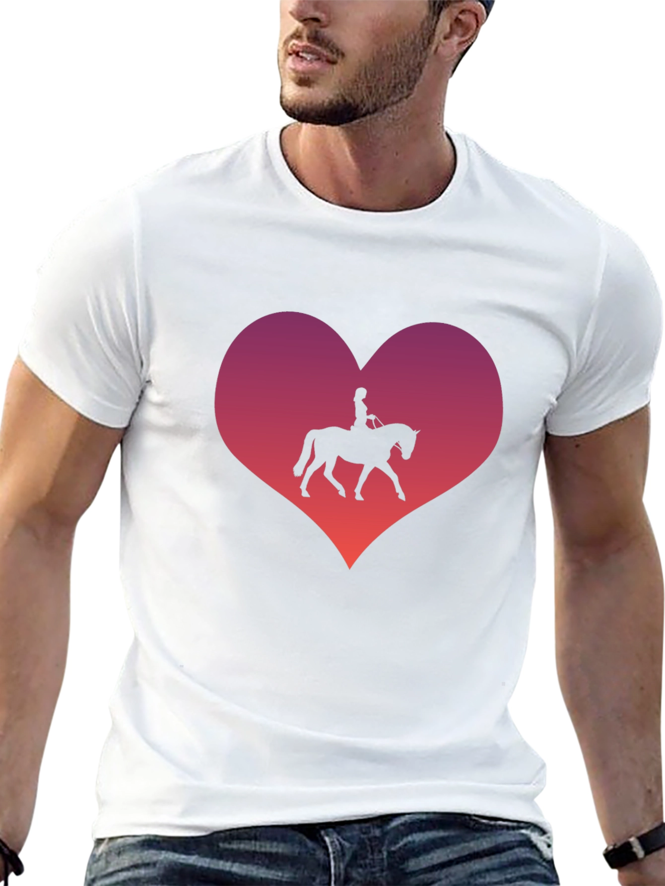 Black Equestrian Heart T-Shirt - Horse Lover's Gift view 13