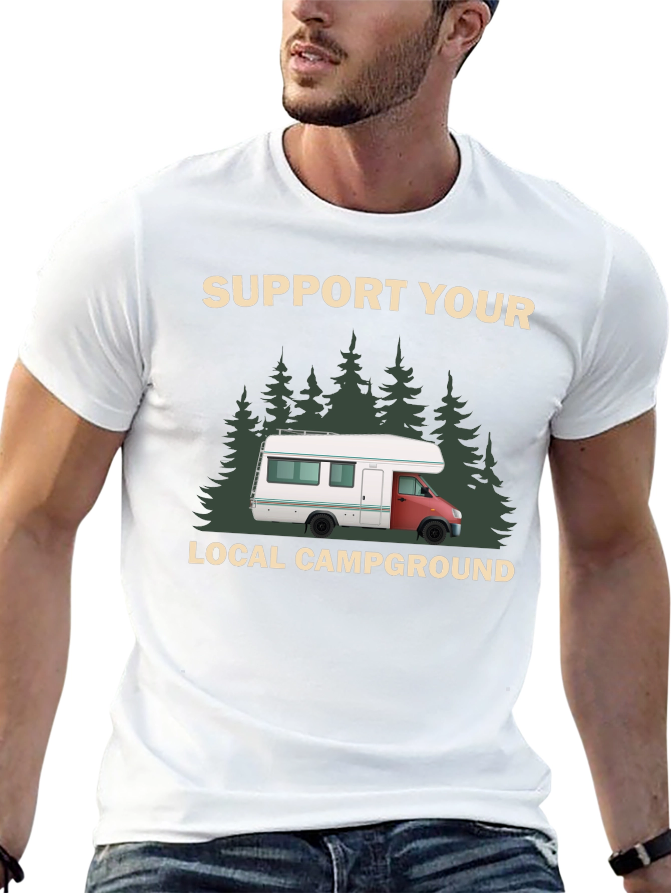 Black Support Your Local Campground Graphic Tee view 13
