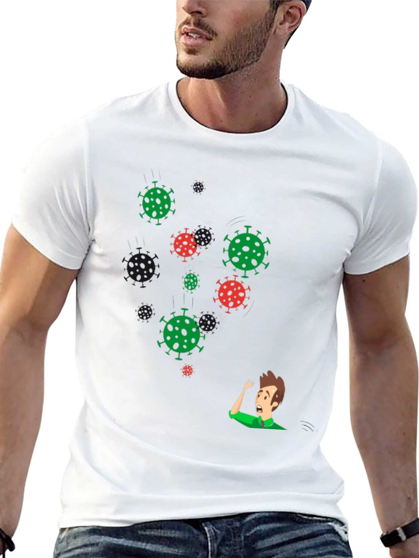 Black COVID Awareness Graphic Tee - Virus Humor view 13