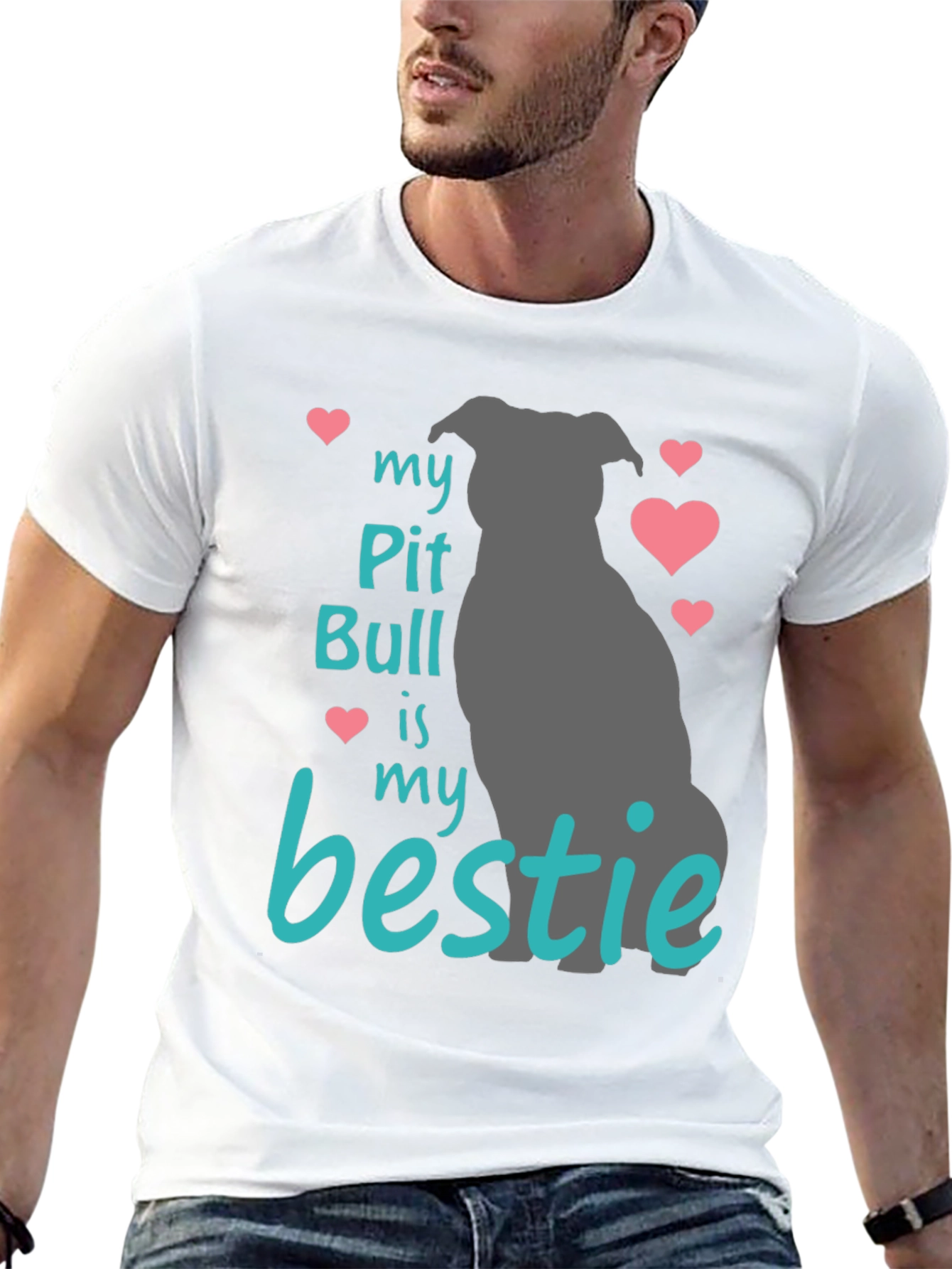 Black My Pit Bull Is My Bestie T-Shirt view 13