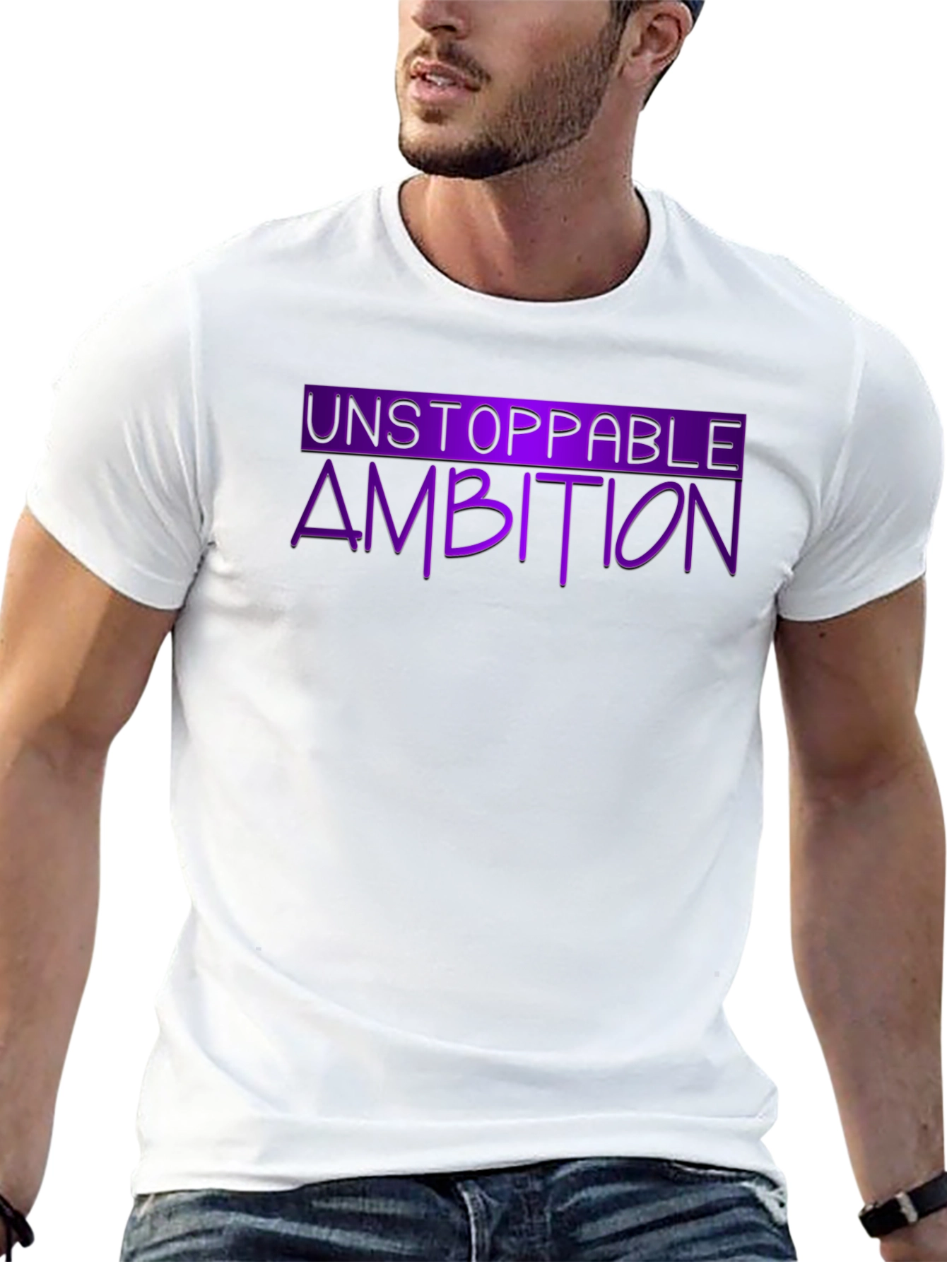 Black Unstoppable Ambition Graphic Tee view 13