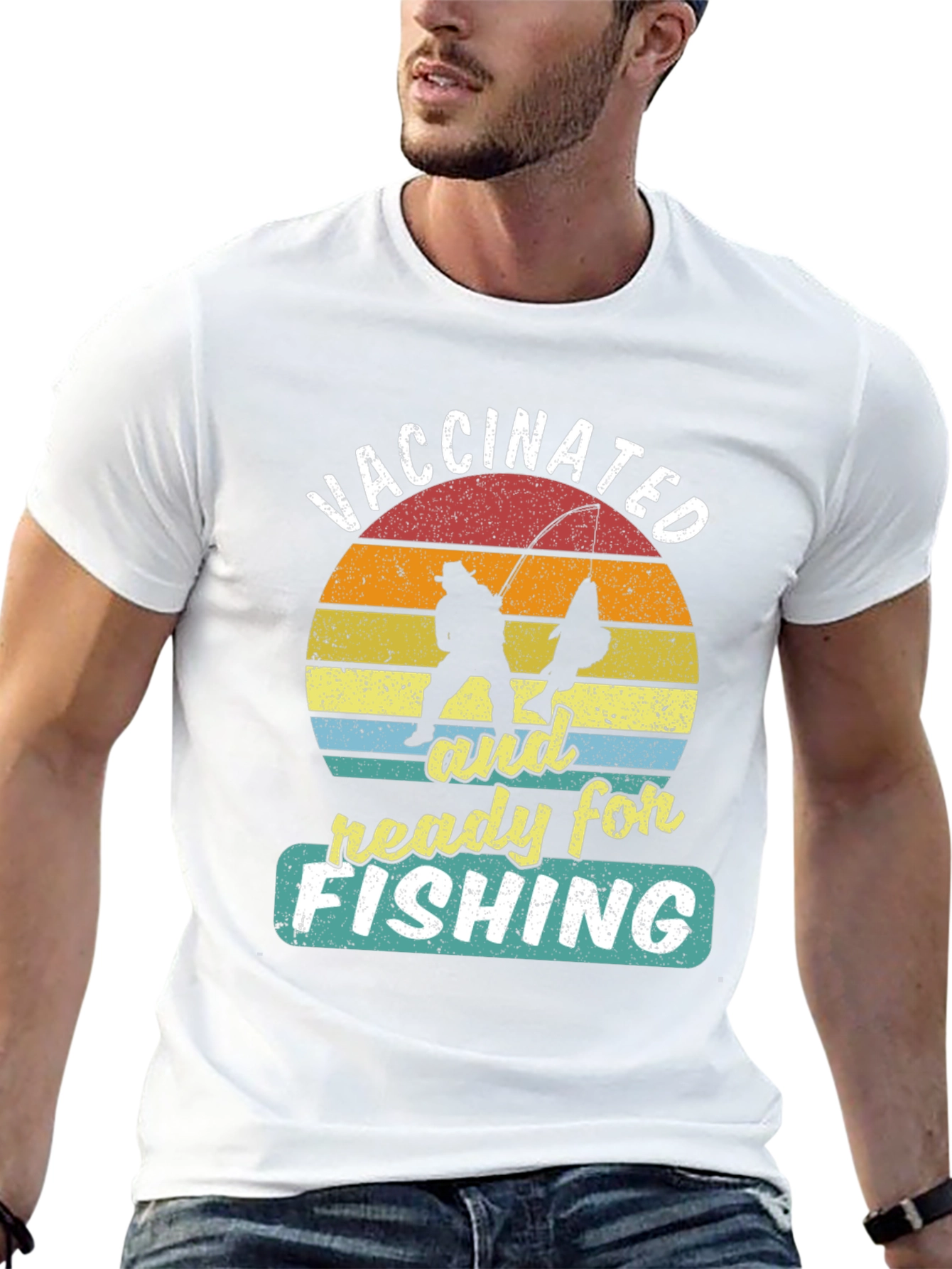 Black Vaccinated and Ready for Fishing T-Shirt view 13