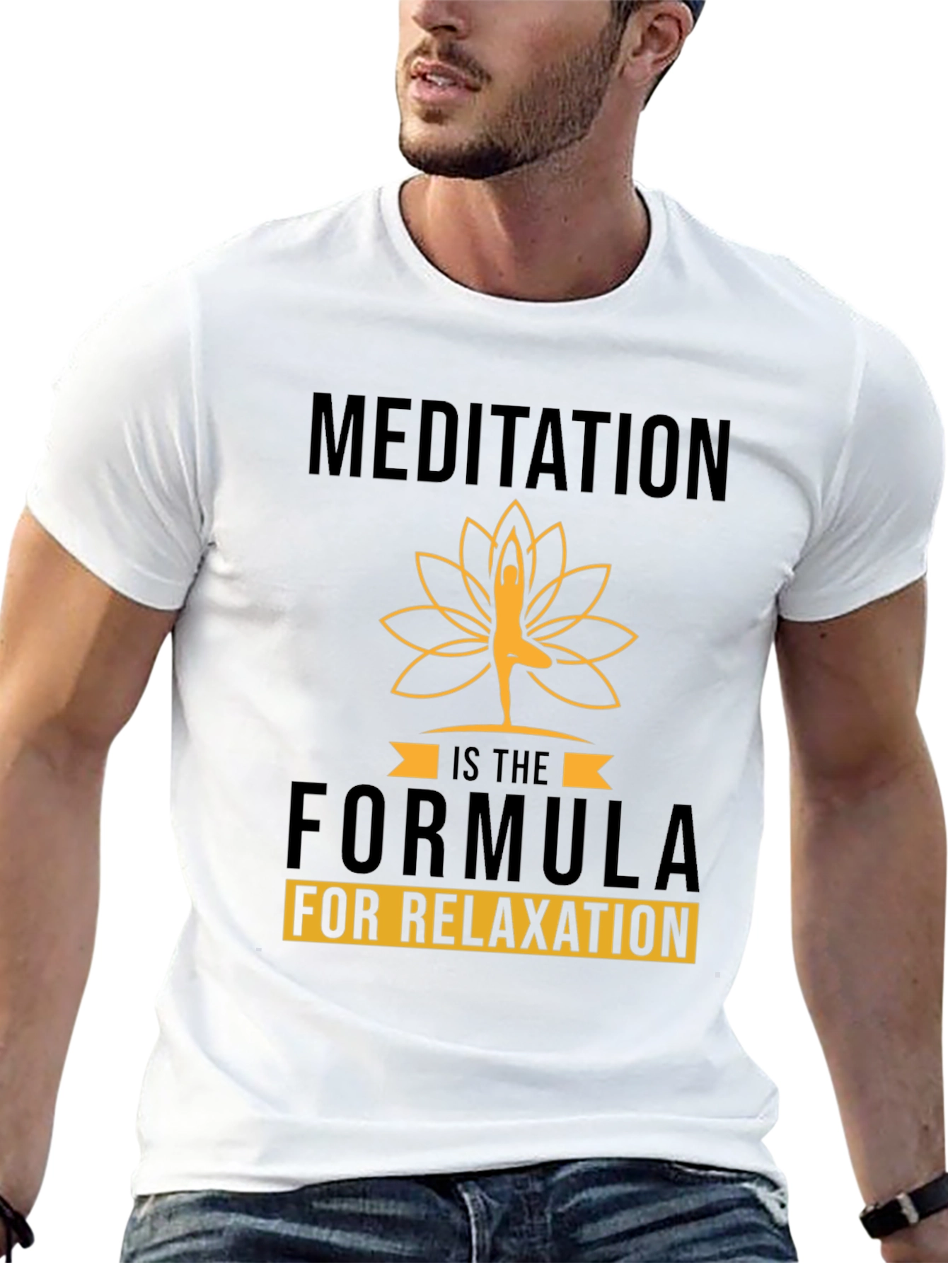 Black Meditation Formula Black Graphic Tee view 13