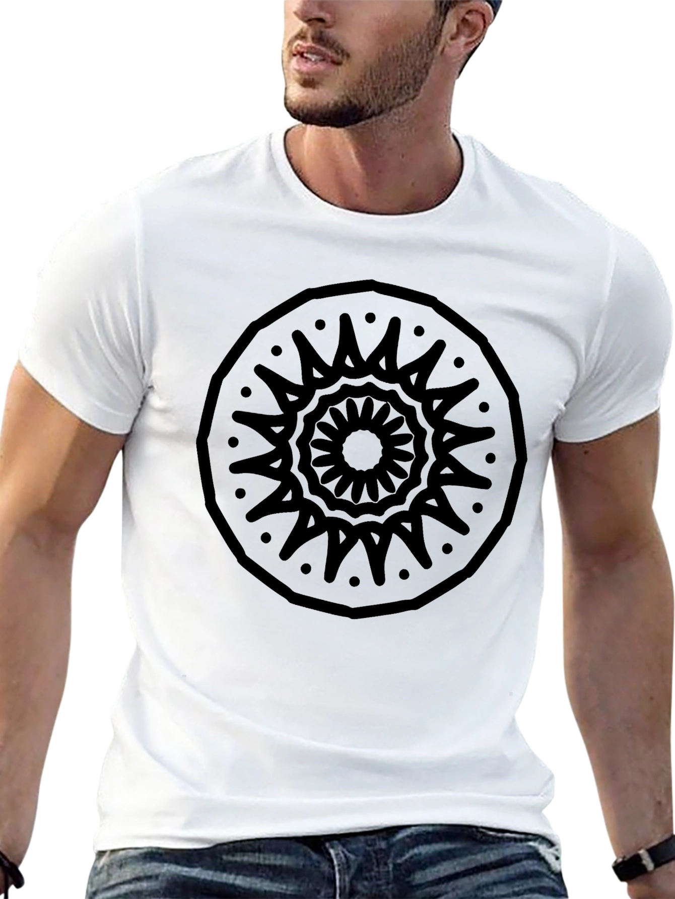 Black Black Mandala Graphic Tee - Modern Casual Style view 13