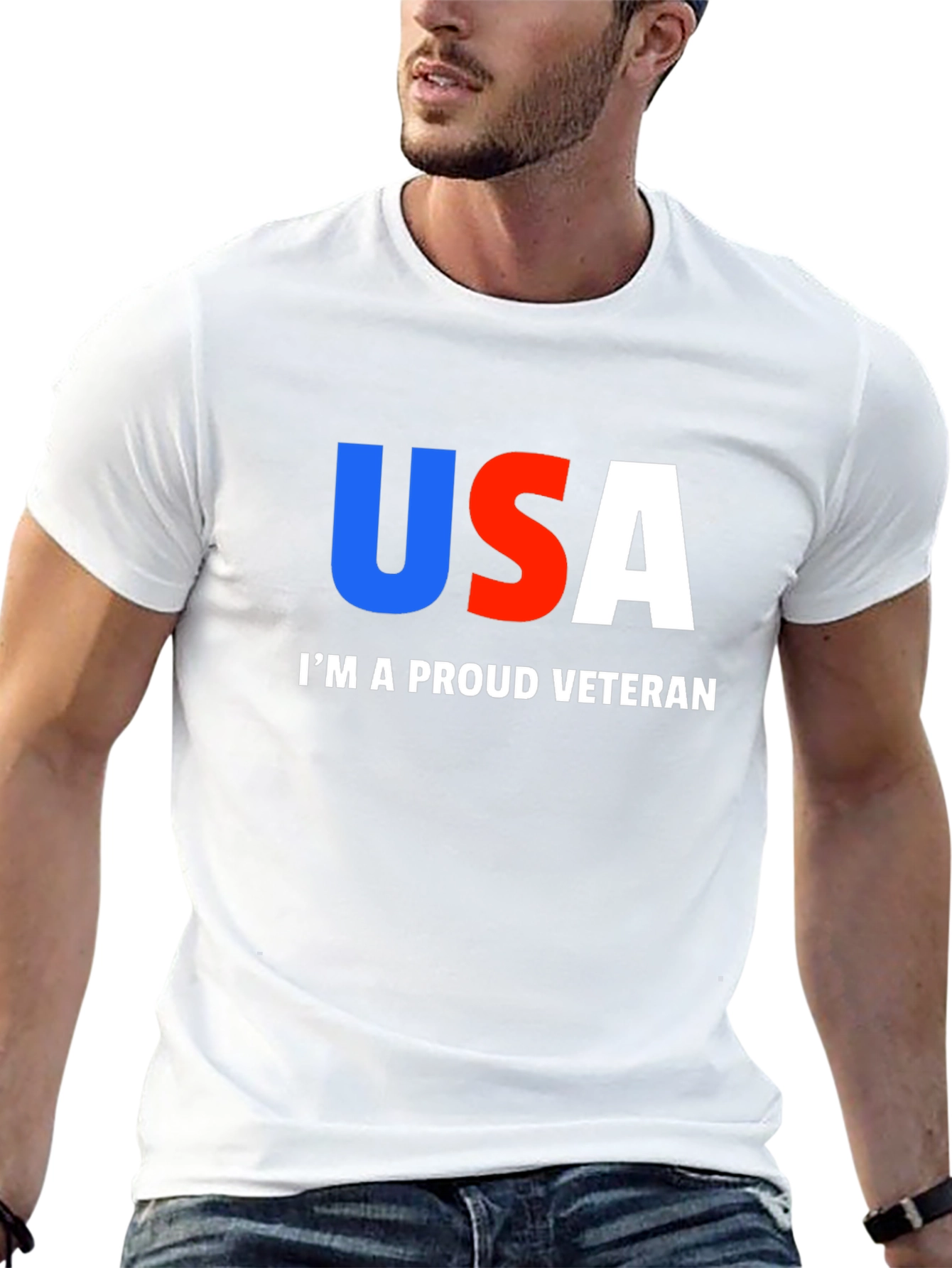 Black Proud Veteran USA Graphic T-Shirt view 13