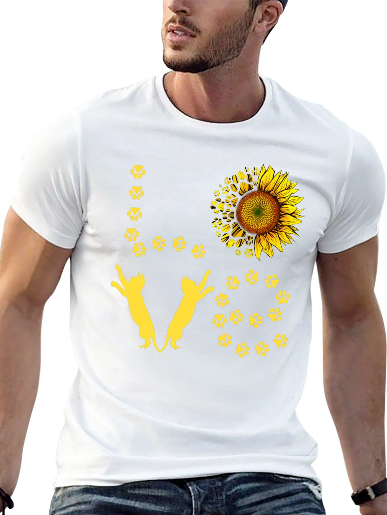 Black Love Cats Sunflower Graphic Tee view 13