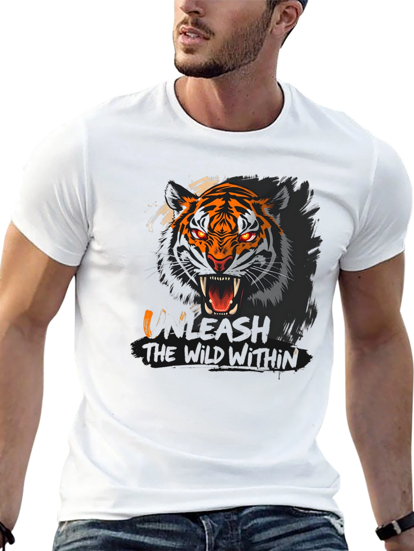 Black Unleash the Wild Within Graphic T-Shirt view 13