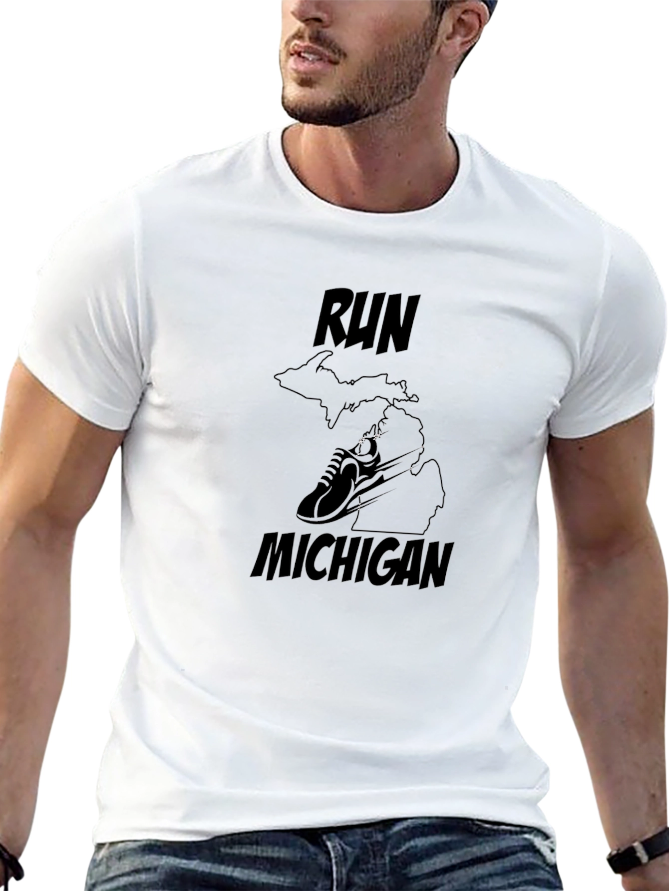 Black Run Michigan Graphic Tee - Black view 13