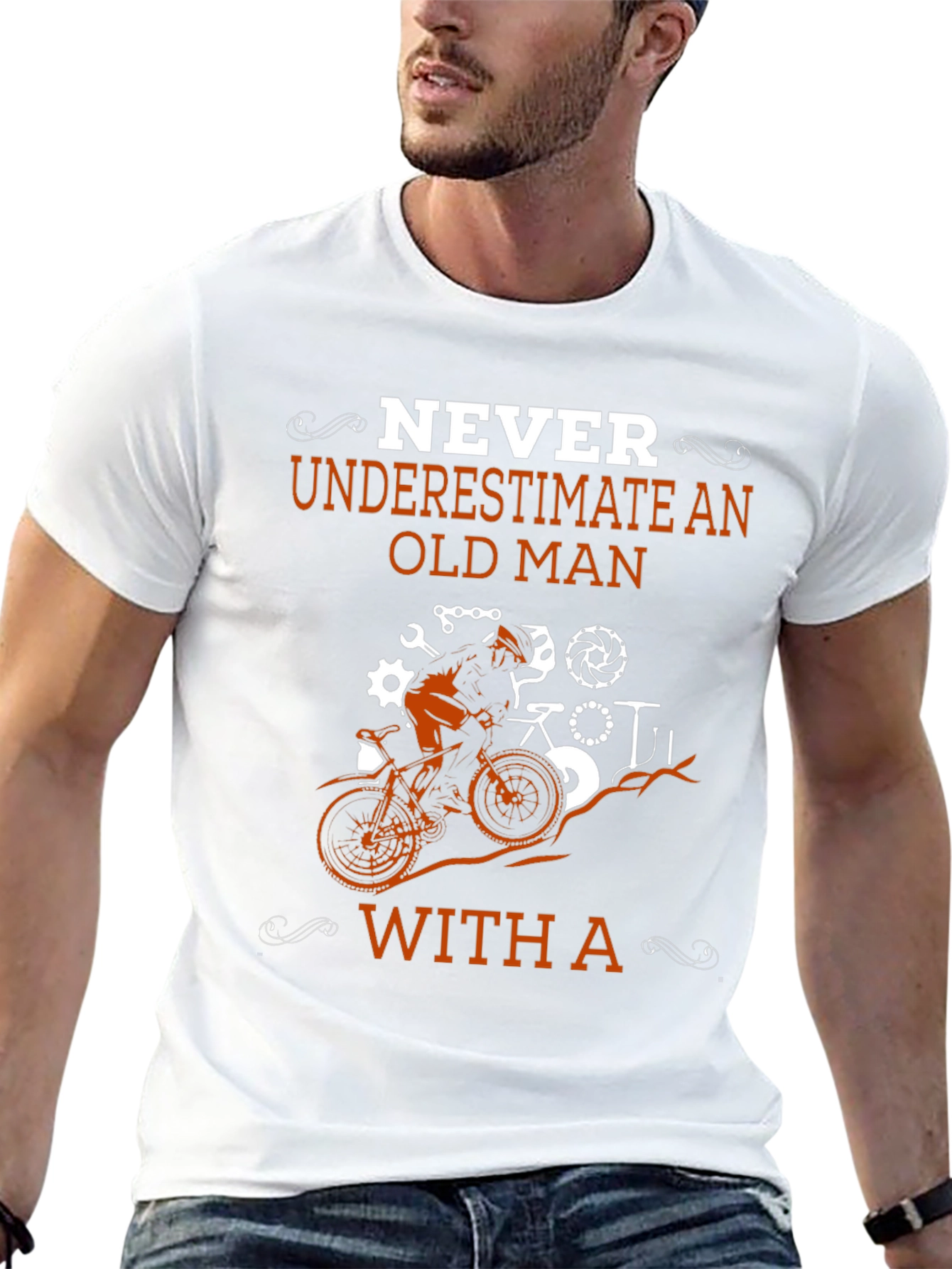 Black Never Underestimate An Old Man With A Bike T-Shirt view 13