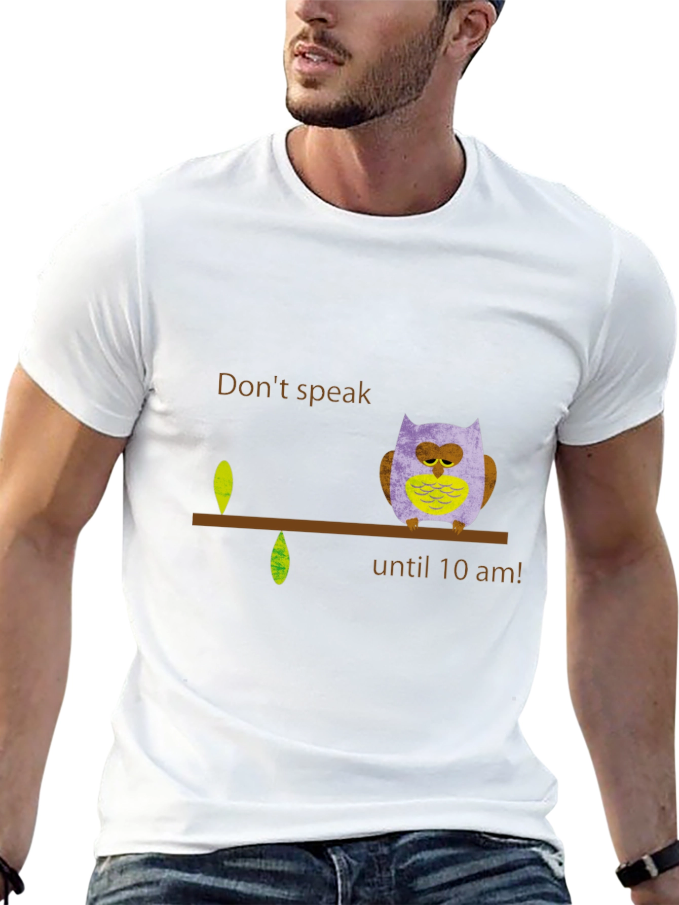Black Don't Speak Owl T-Shirt - Funny Morning Tee view 13
