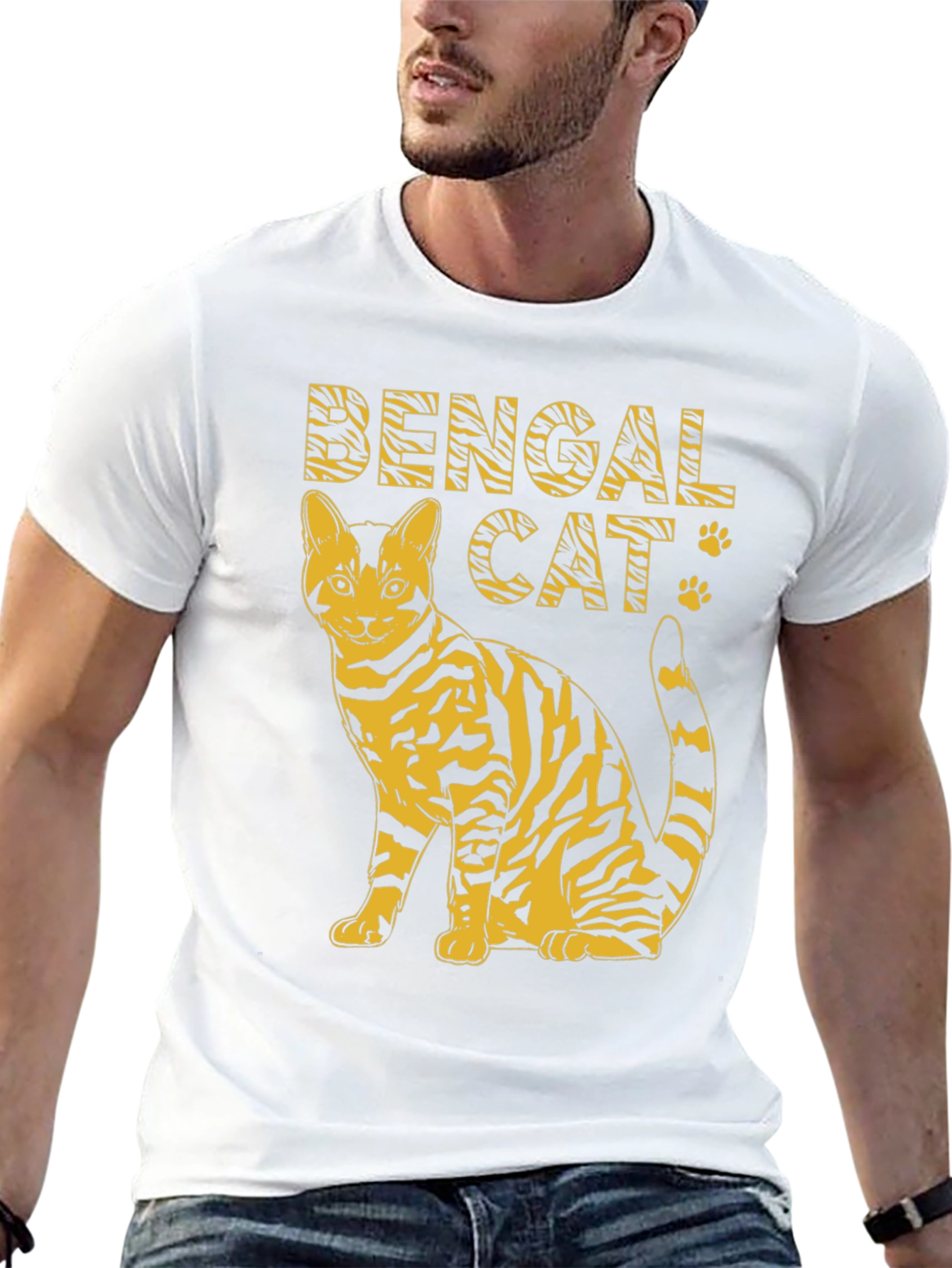 Black Bengal Cat Graphic Tee - Animal Print Shirt view 13