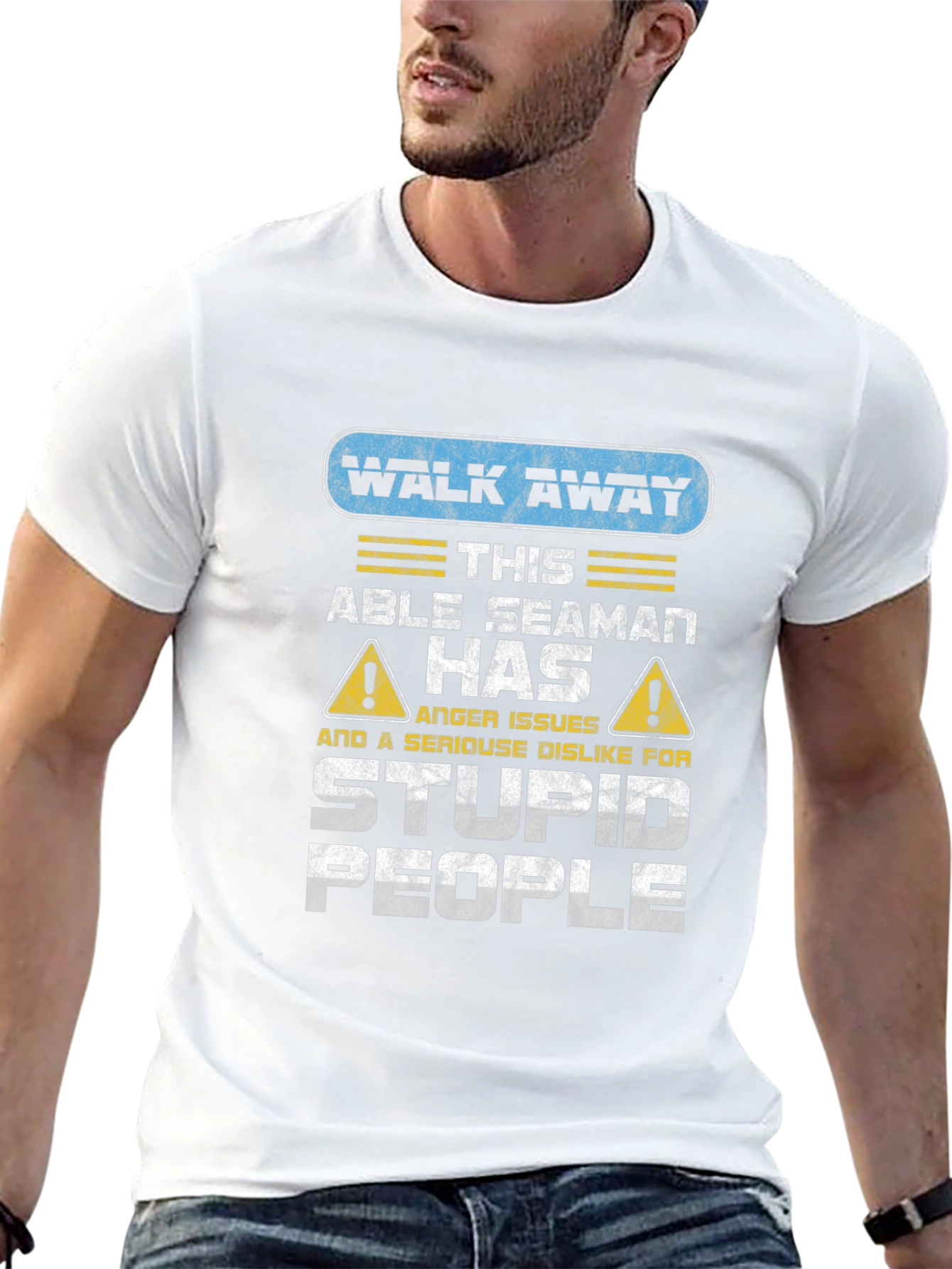 Black Walk Away Able Seaman Anger Issues T-Shirt view 13