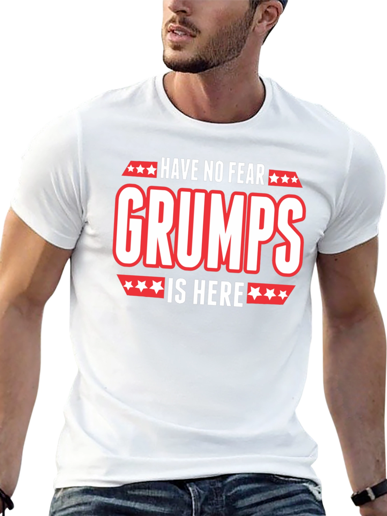 Black Have No Fear Grumps Is Here Funny T-Shirt view 13