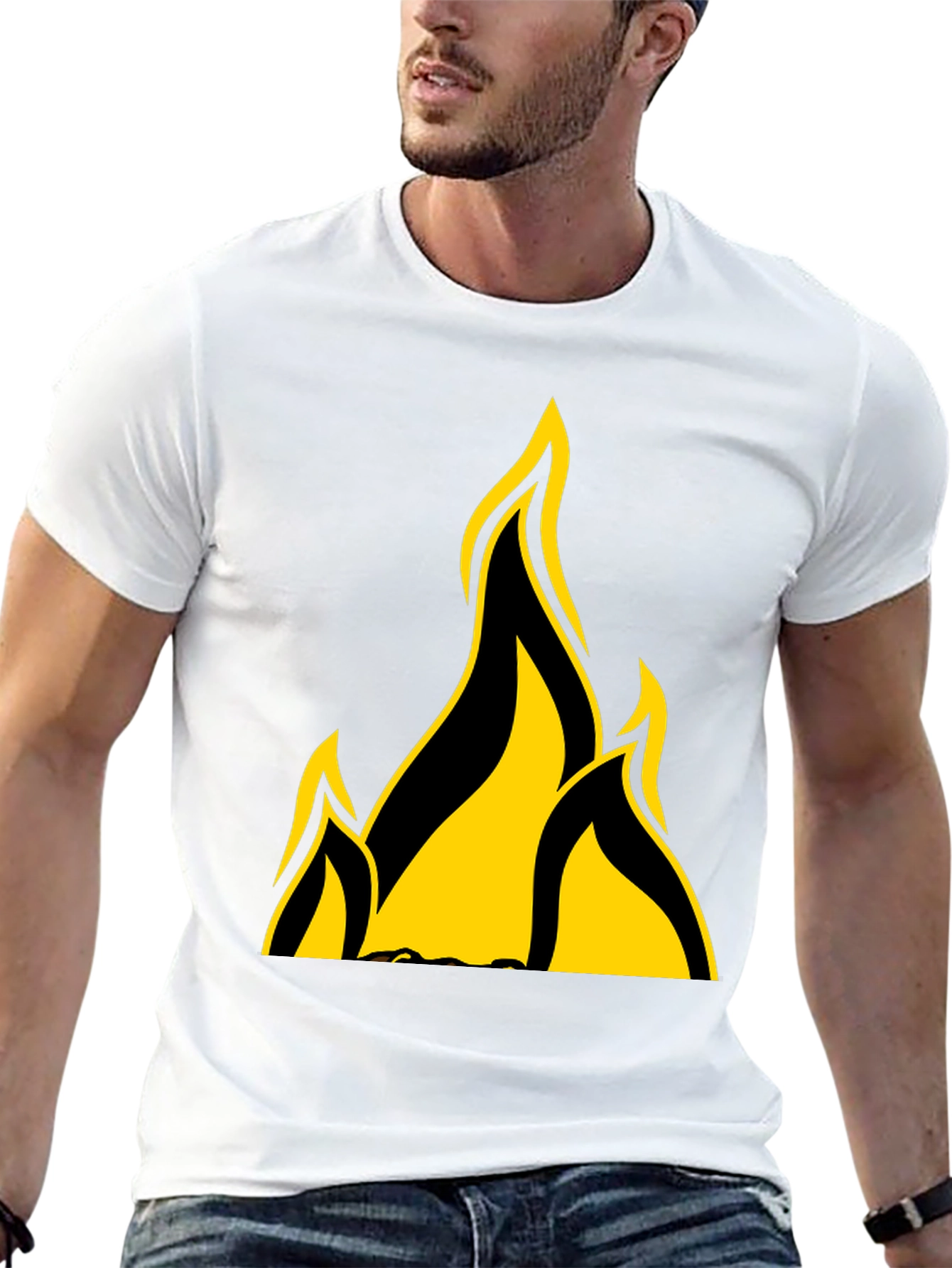 Black Flame Graphic Black T-Shirt view 13