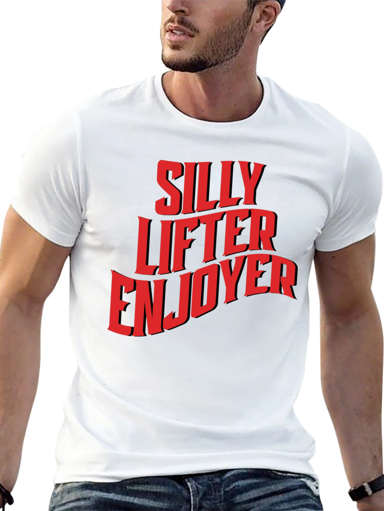 Black Silly Lifter Enjoyer Graphic T-Shirt view 13