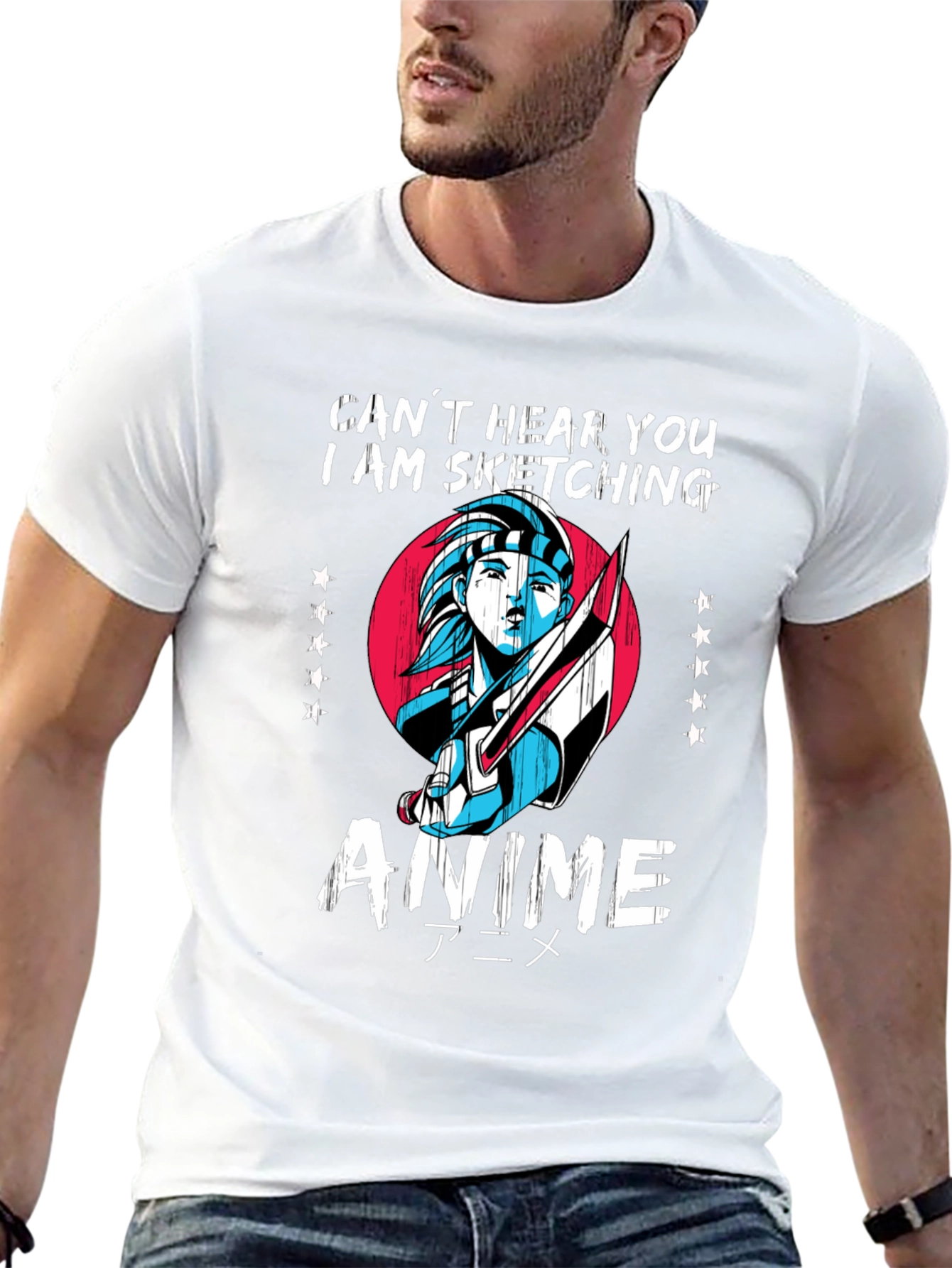 Black Anime Sketching T-Shirt - Artistic Fashion view 13