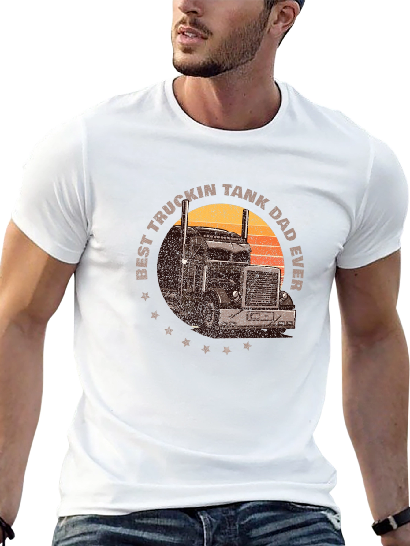 Black Best Truckin Tank Dad Ever T-Shirt view 13