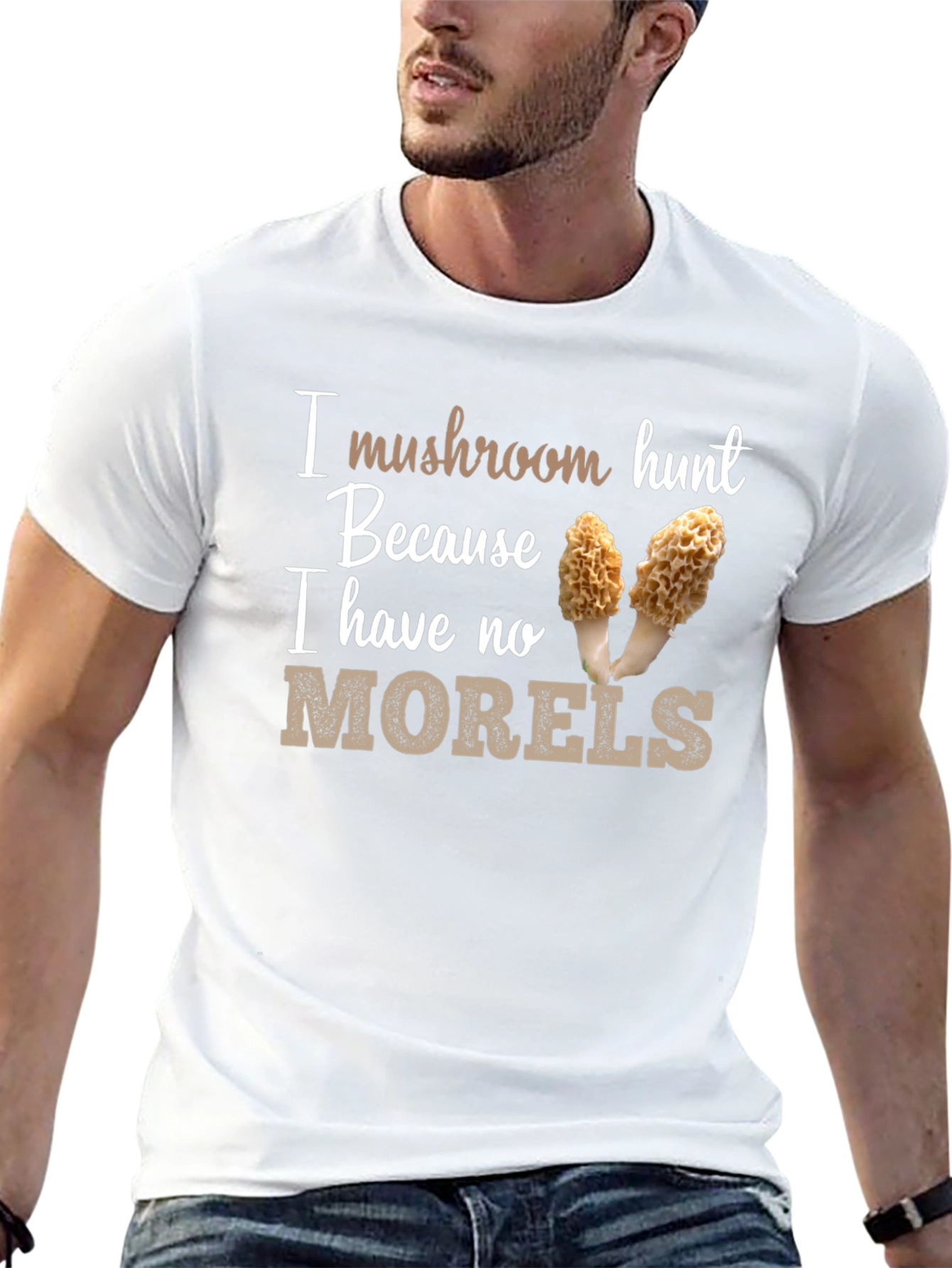 Black Mushroom Hunt T-Shirt - 'No Morels' Pun Tee view 13