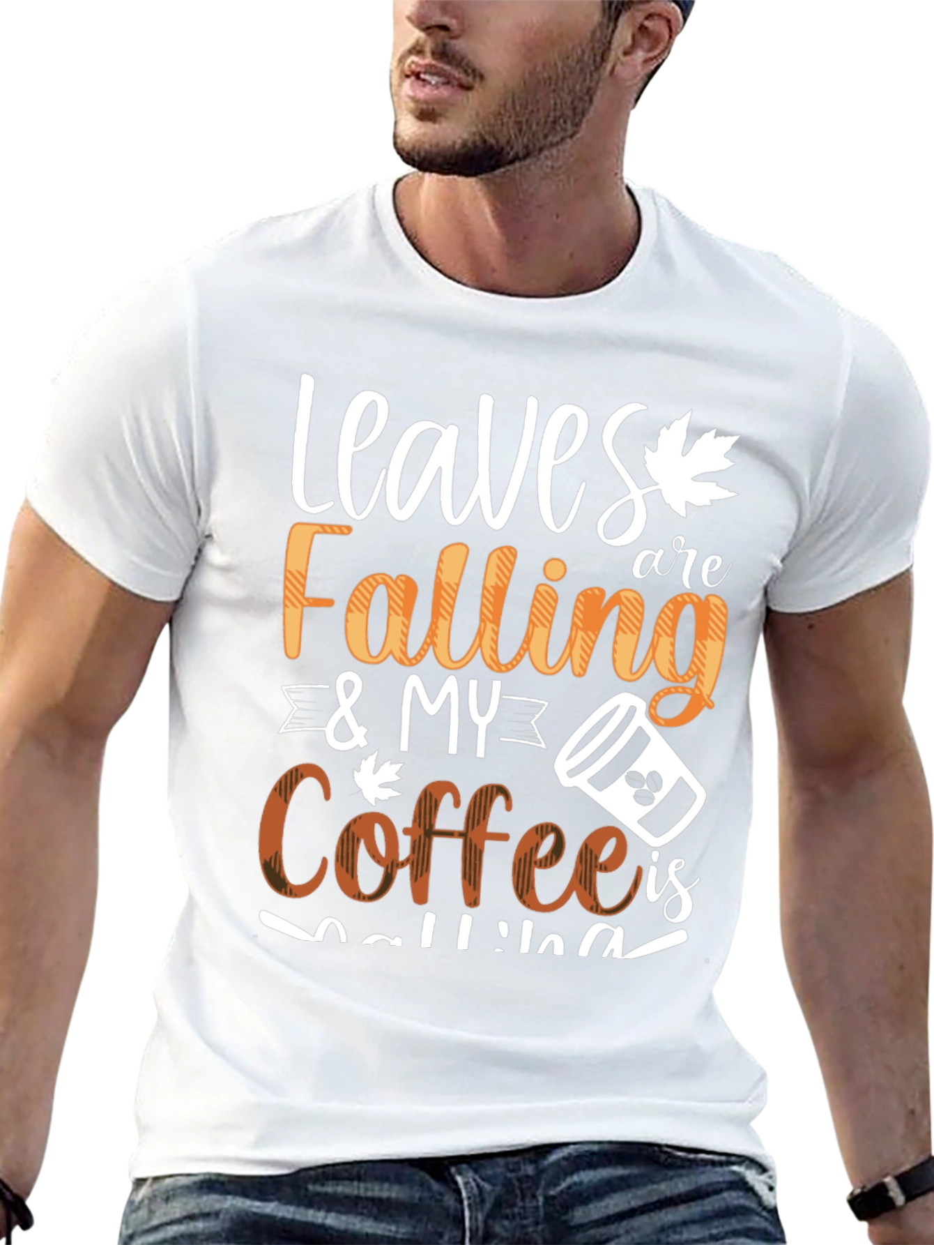 Black Leaves Falling & My Coffee Is Calling Graphic Tee view 13