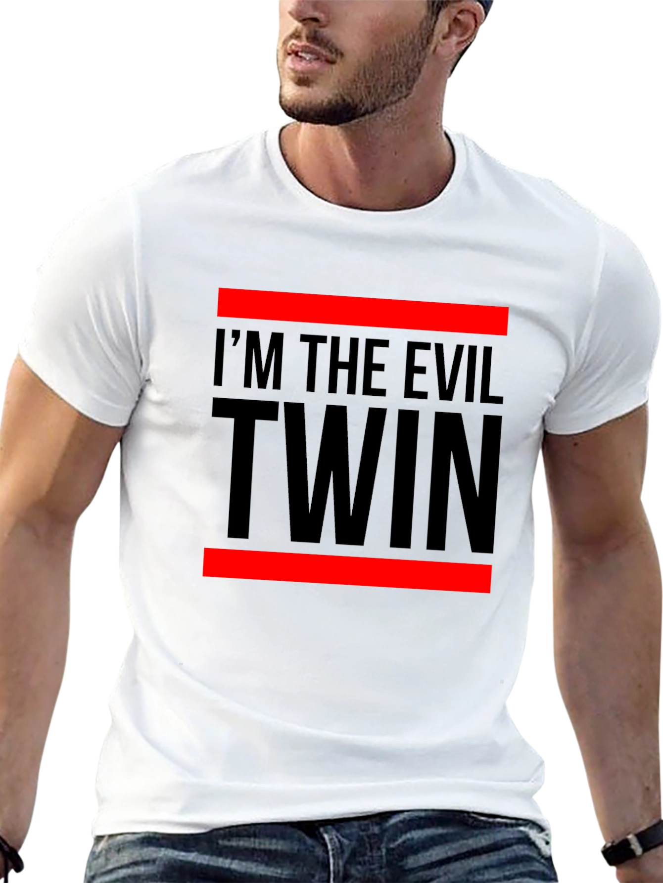 Black I'm the Evil Twin Black Graphic Tee view 13