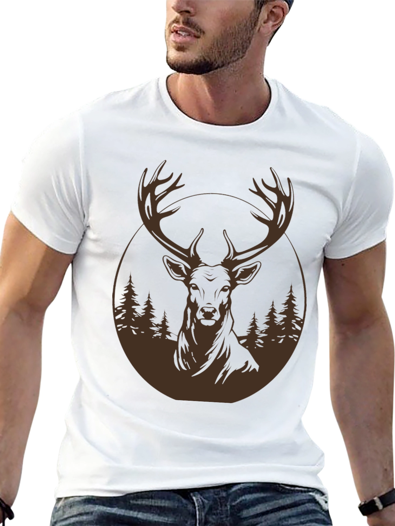 Deer Forest Graphic T-Shirt - 13