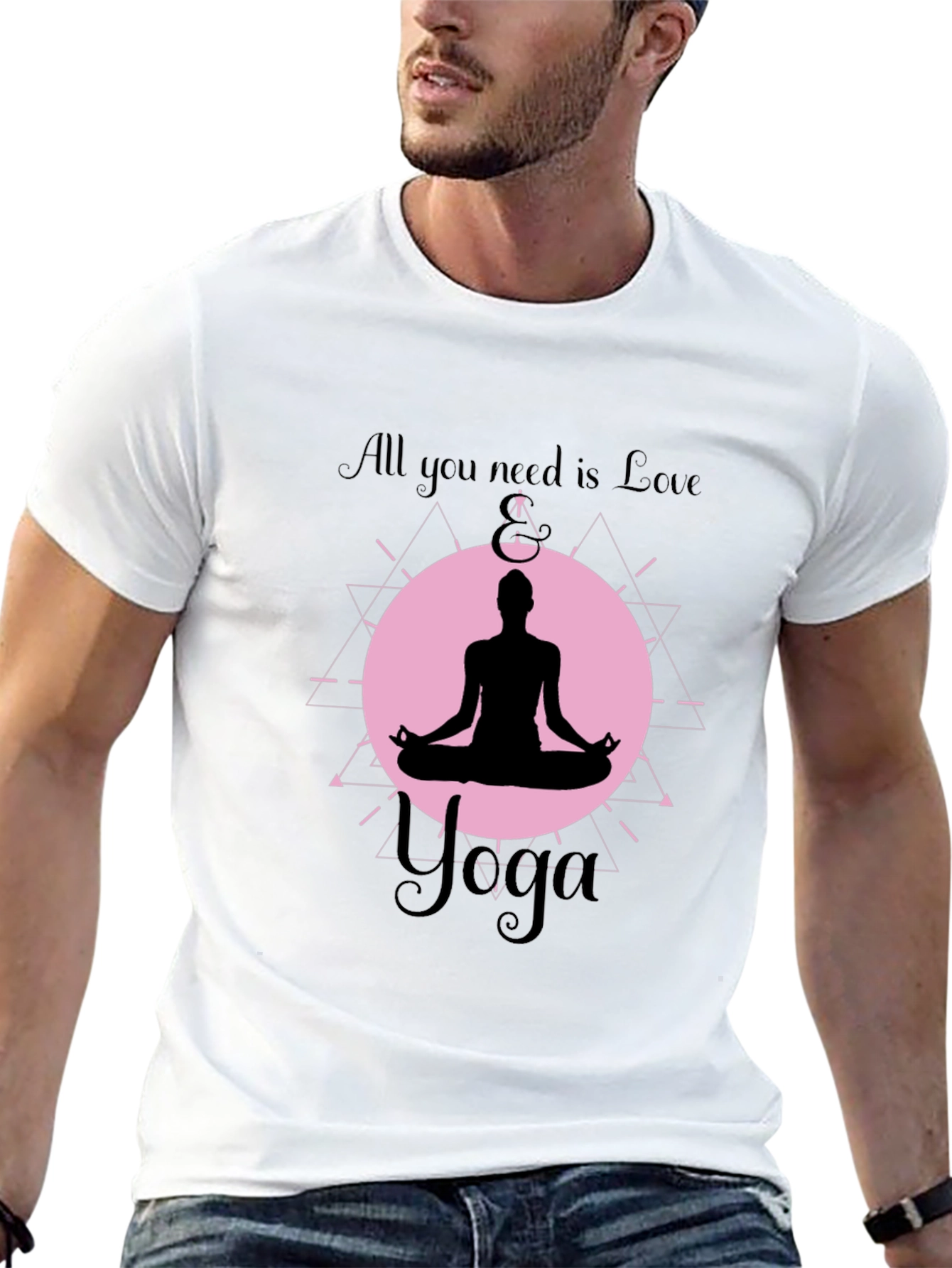 Black Yoga Love Graphic T-Shirt - Meditate in Style view 13