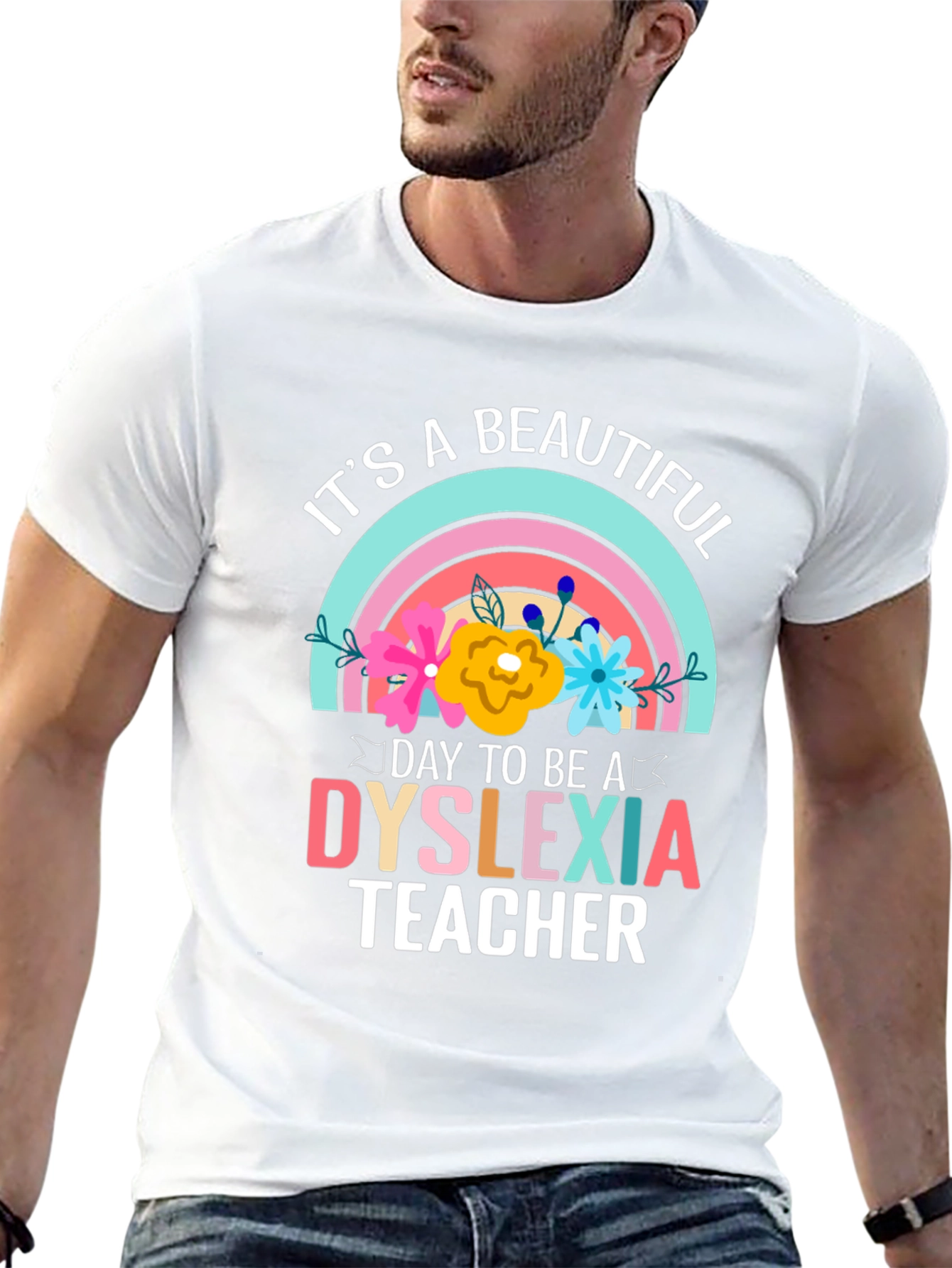 Black Dyslexia Teacher T-Shirt: It's a Beautiful Day view 13