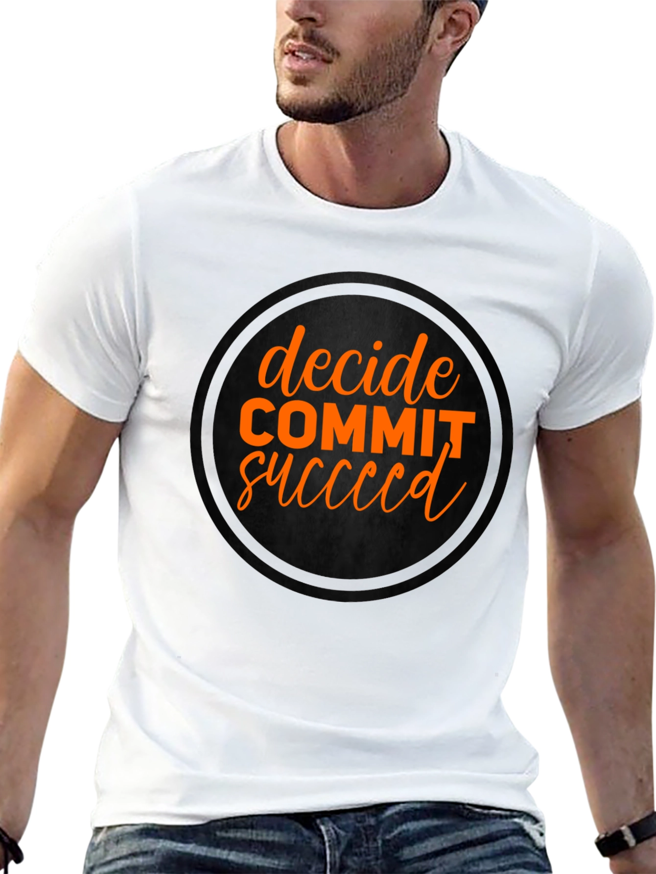 Black Decide Commit Succeed Black Graphic T-Shirt view 13