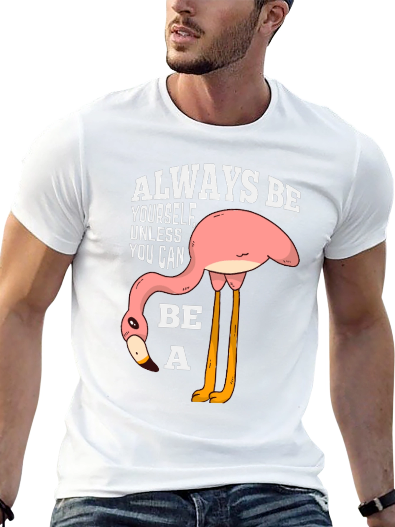 Black Funny Flamingo T-Shirt: Always Be Yourself view 13