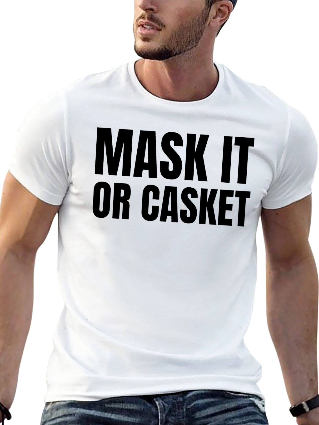 Black Mask It Or Casket Graphic Tee - Unisex view 13