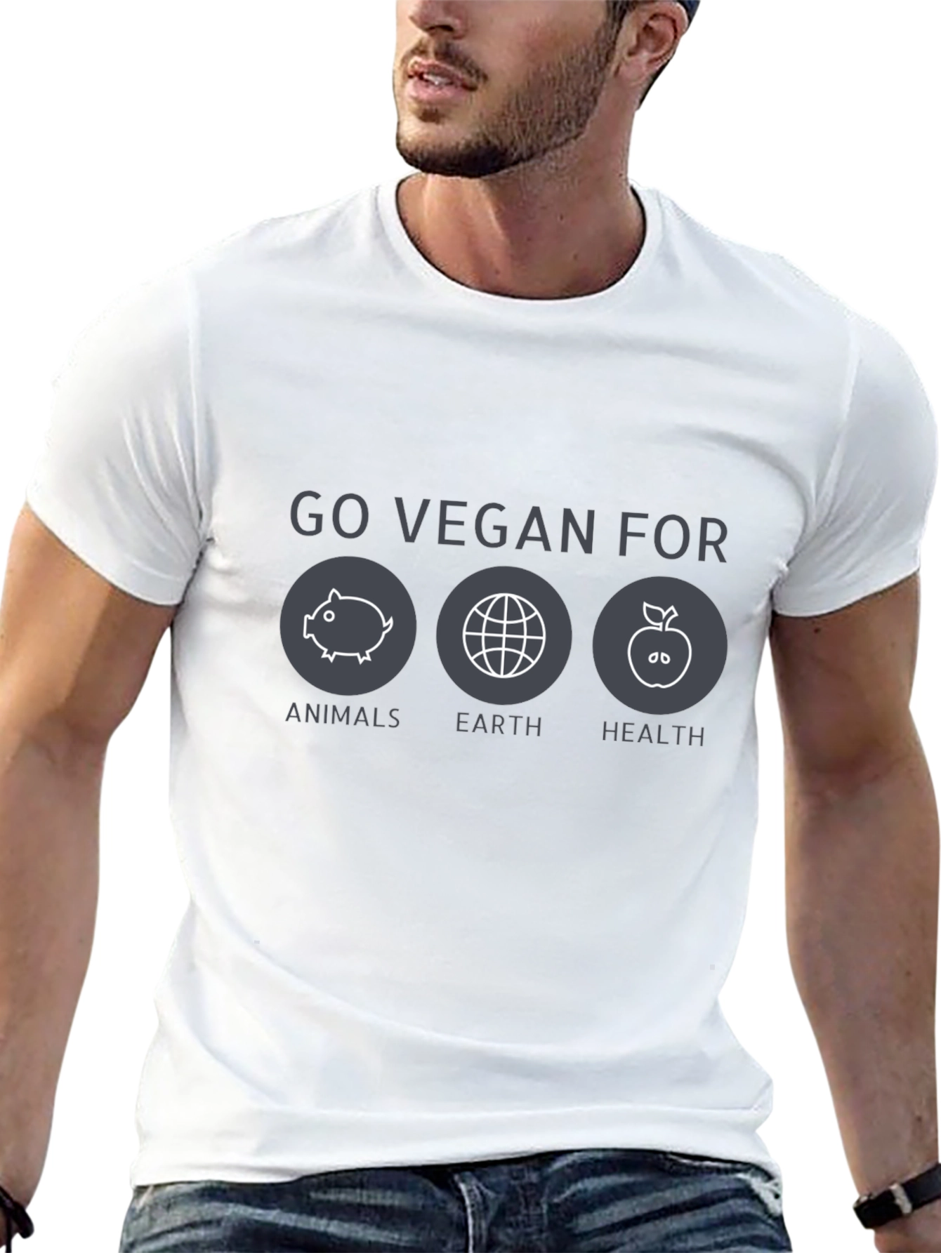 Go Vegan For Animals Earth Health T-Shirt - 13