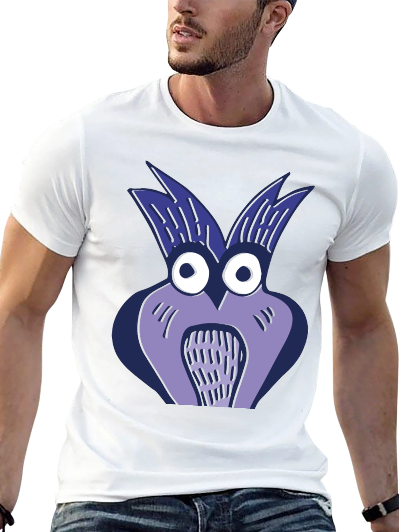 Black Whimsical Owl Graphic Tee - Unique Cartoon Design view 13