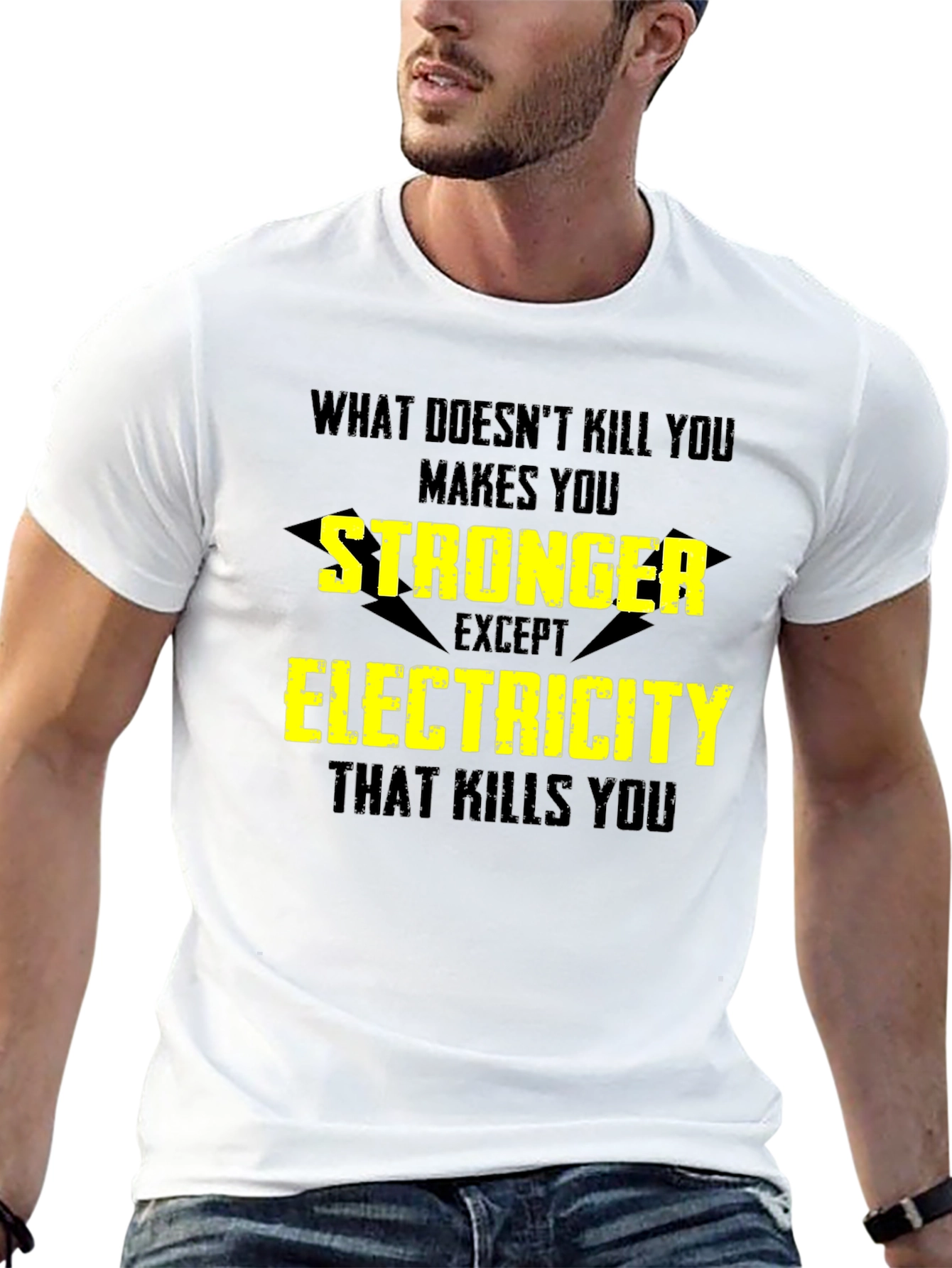 Black Funny Electricity T-Shirt - What Doesn't Kill You view 13