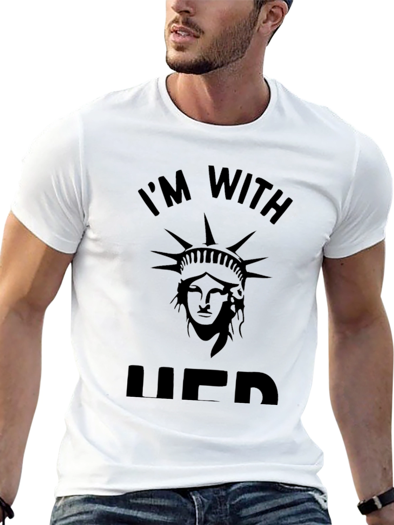 Black I'm With Her Liberty T-Shirt view 13