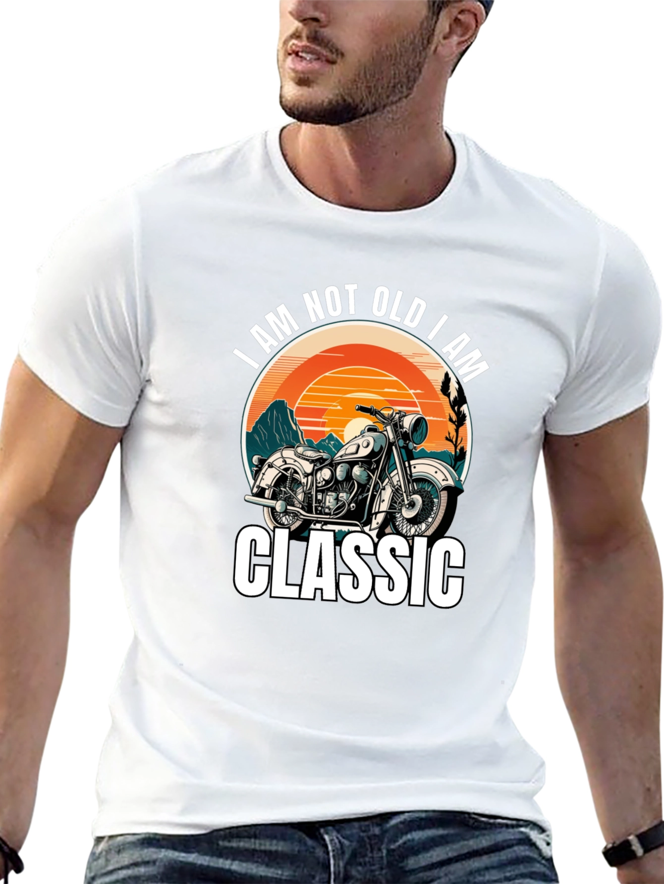 Black Classic Motorcycle T-Shirt - I Am Not Old view 13