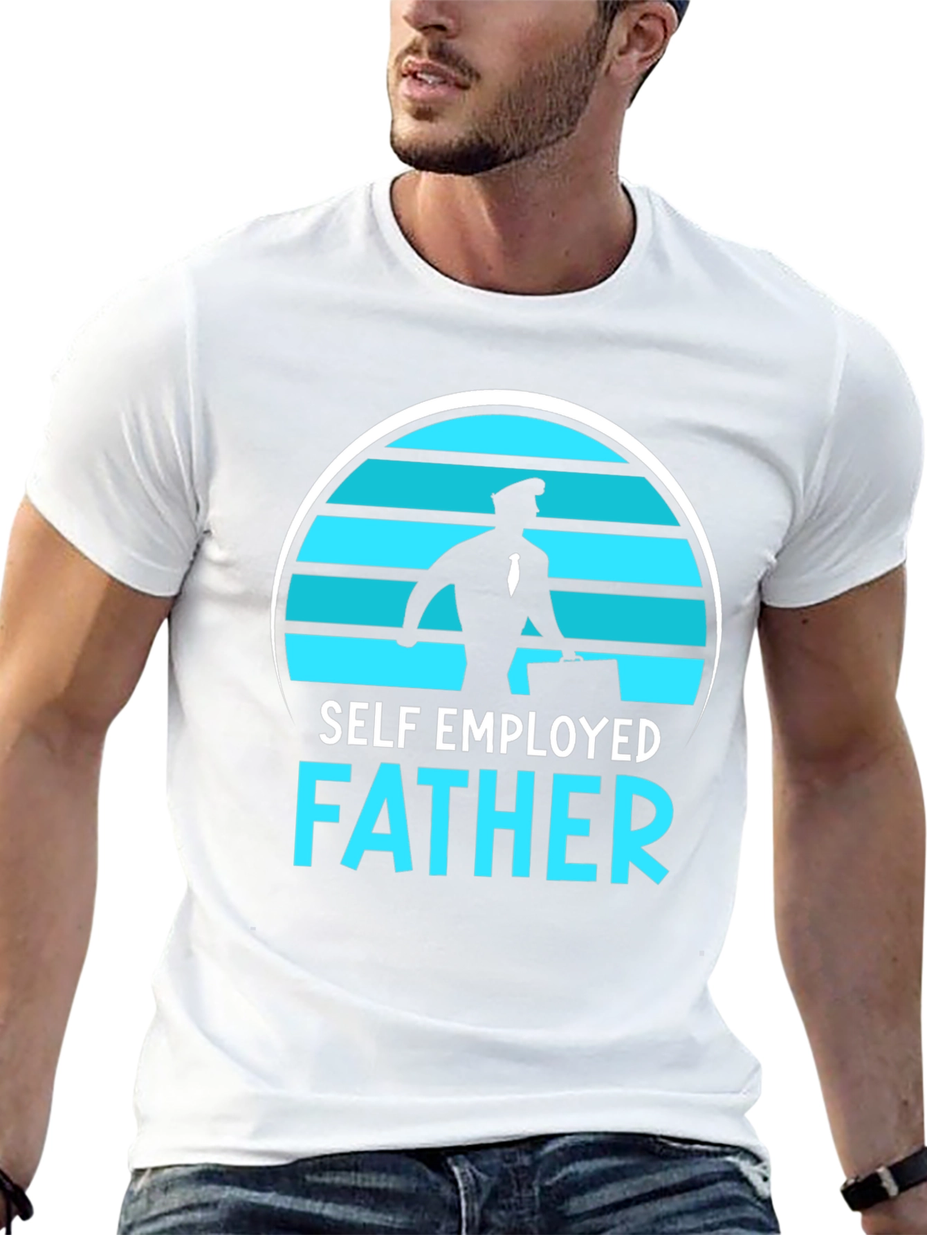 Black Self Employed Father Graphic T-Shirt view 13